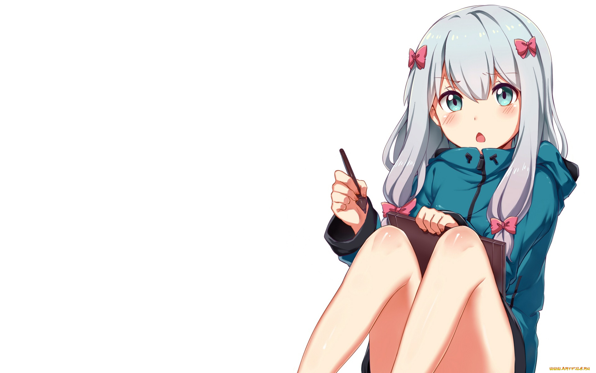 аниме, eromanga-sensei, взгляд, девушка, фон