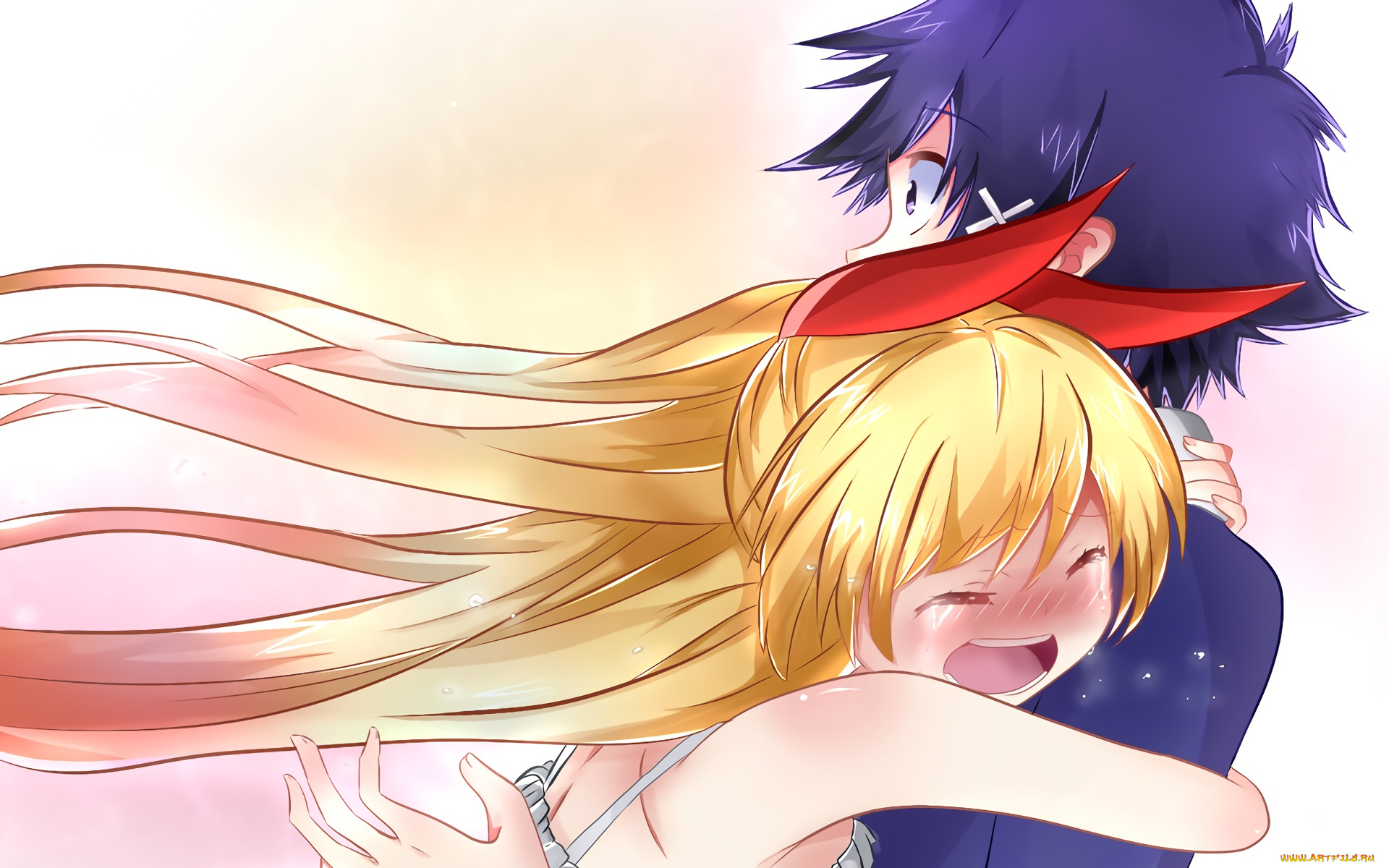 аниме, nisekoi, девушка, взгляд, фон