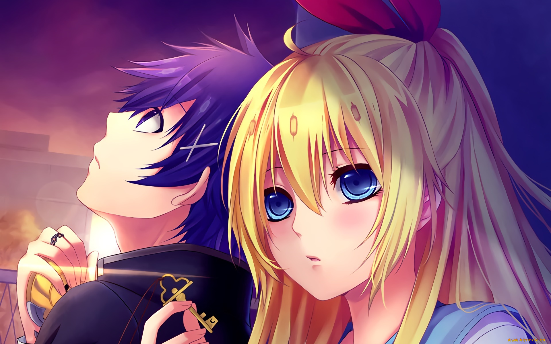 аниме, nisekoi, фон, девушка, взгляд