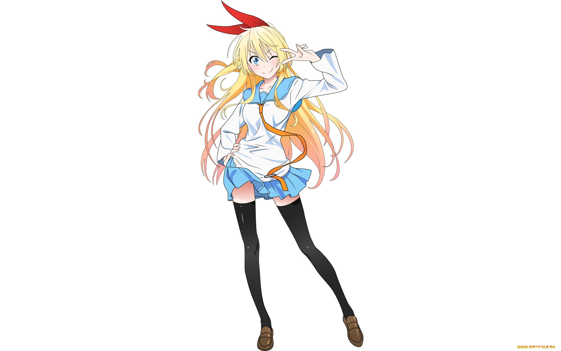 аниме, nisekoi, фон, взгляд, девушка