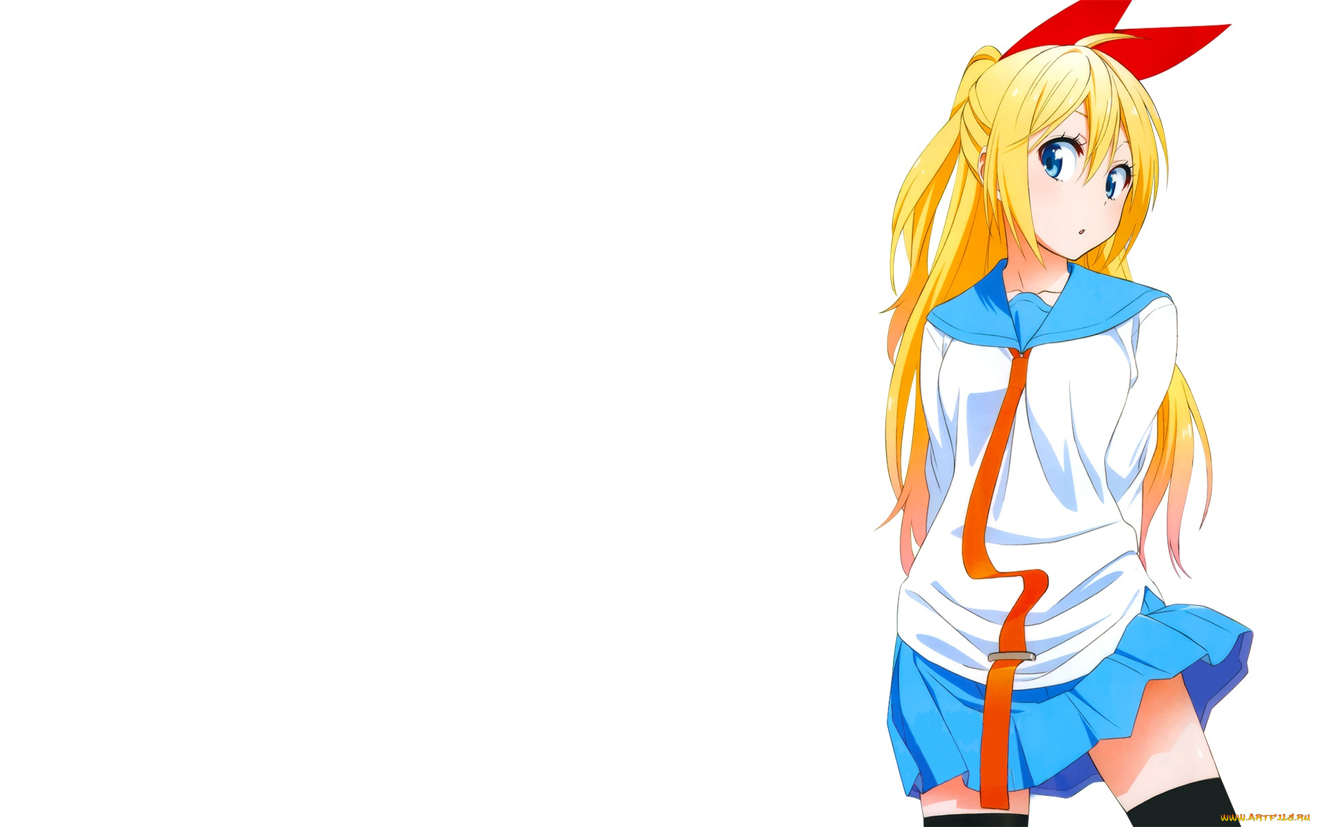 аниме, nisekoi, фон, взгляд, девушка