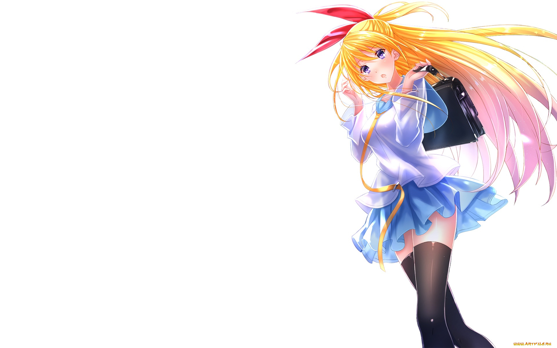 аниме, nisekoi, фон, взгляд, девушка