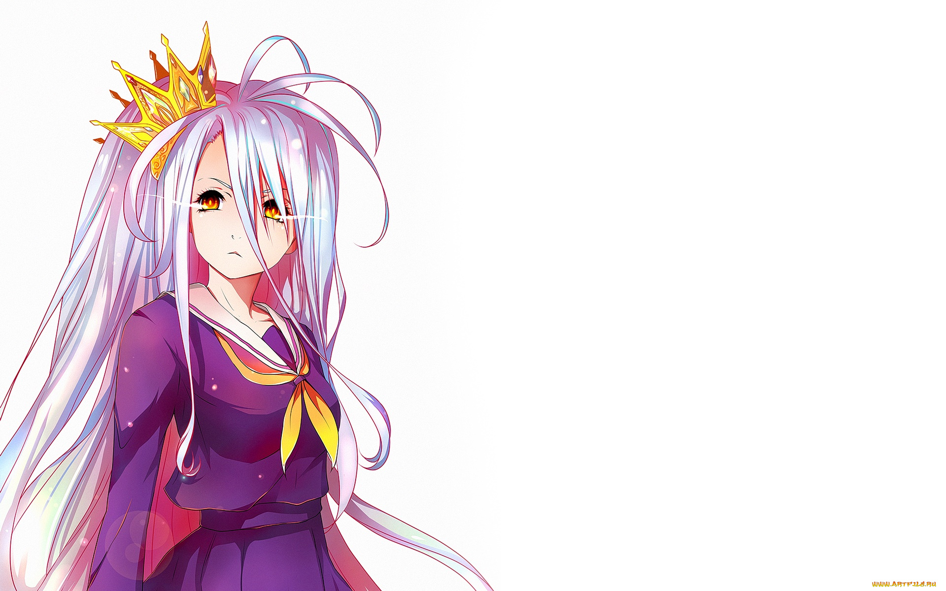 аниме, no, game, no, life, взгляд, девушка, фон