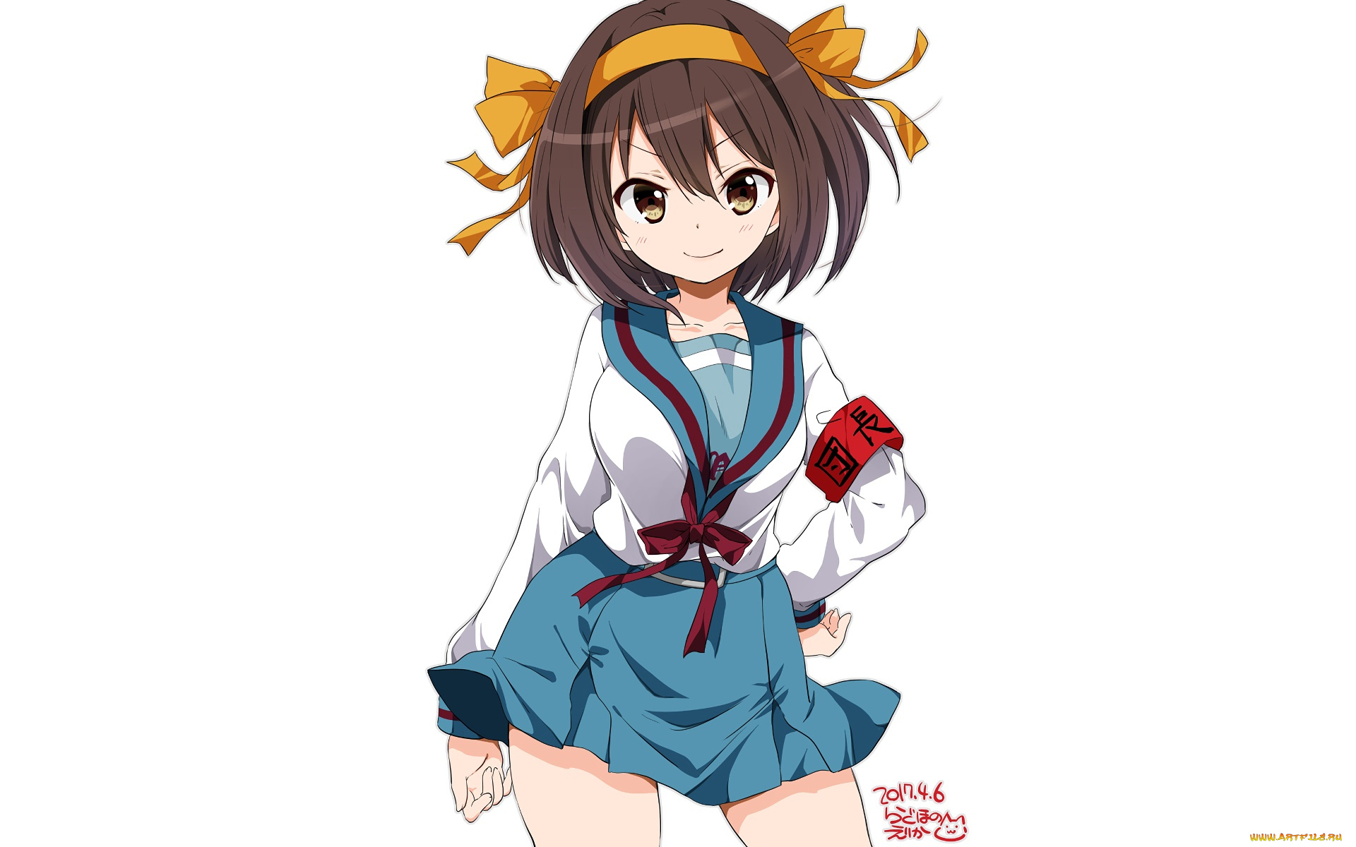 аниме, the, melancholy, of, haruhi, suzumiya, фон, девушка, взгляд
