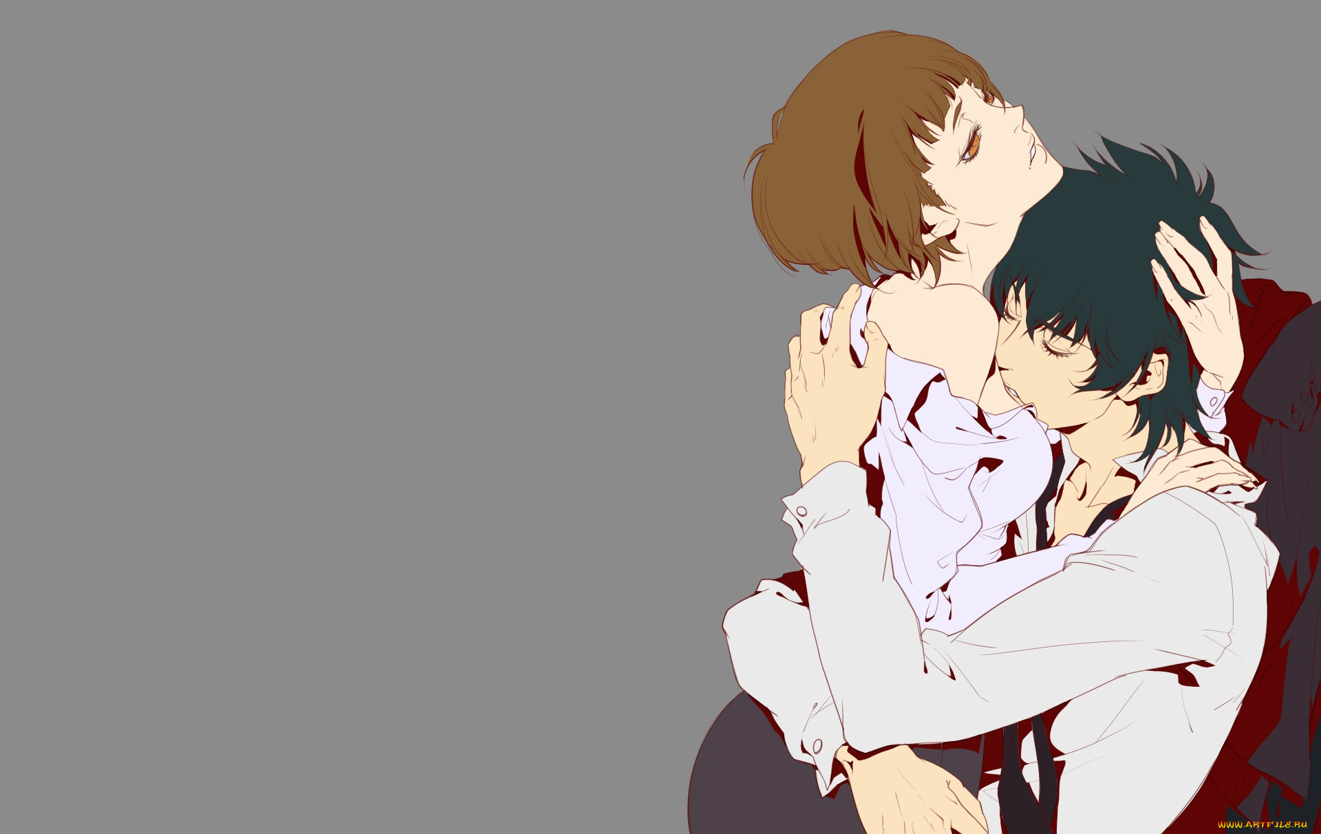 аниме, psycho-pass, арт, психопаспорт, парень, девушка