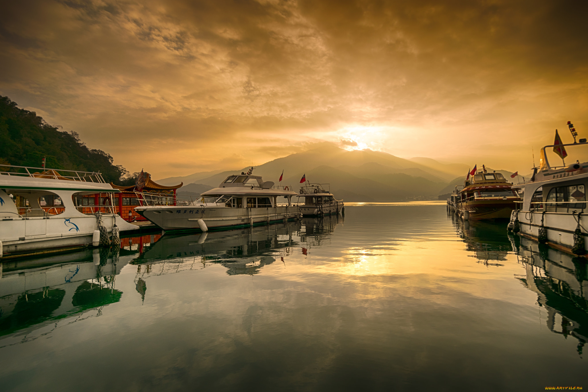 корабли, порты, , , причалы, рассвет