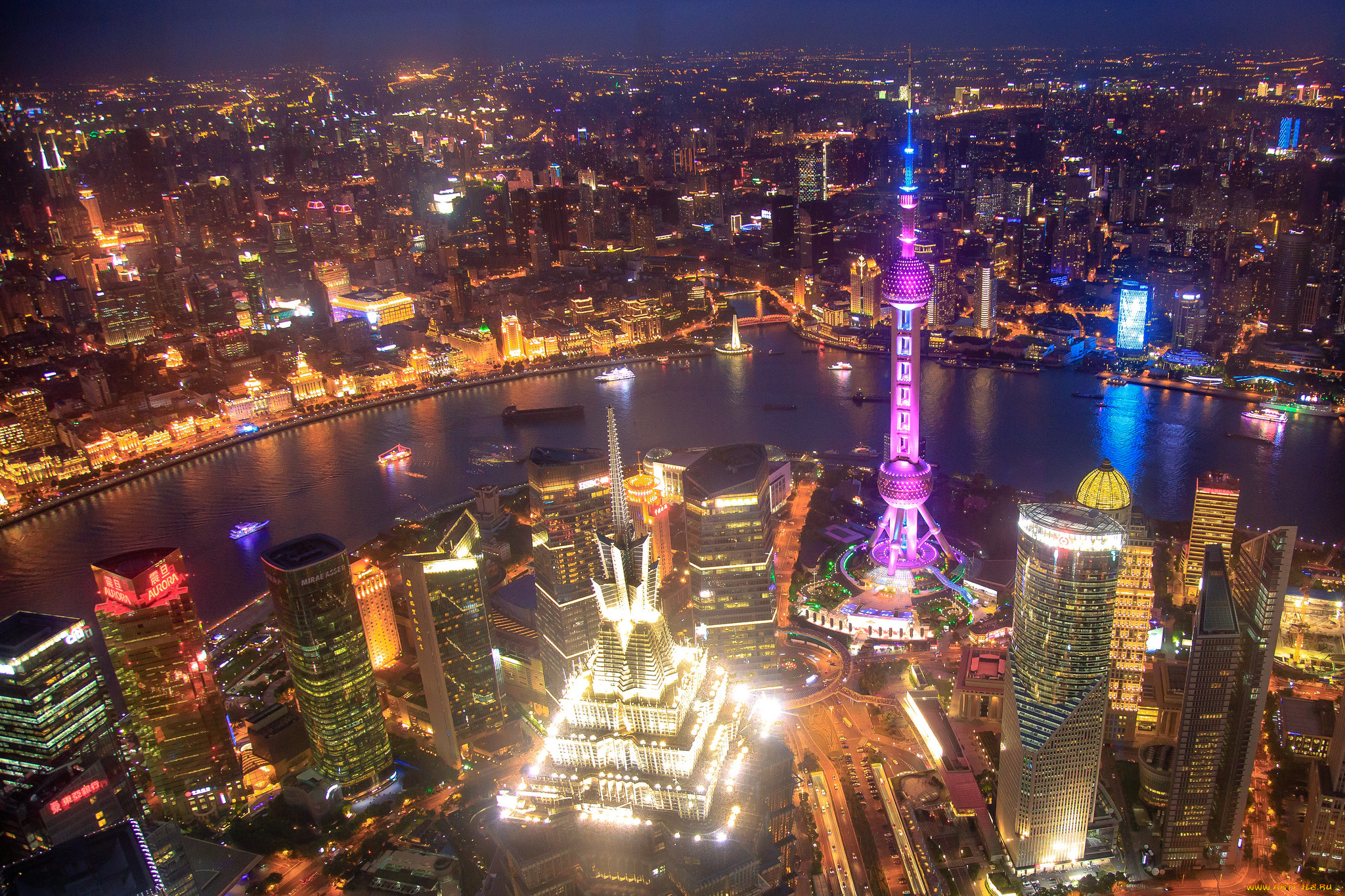 shanghai, by, night, города, сингапур, , сингапур, ночь, огни