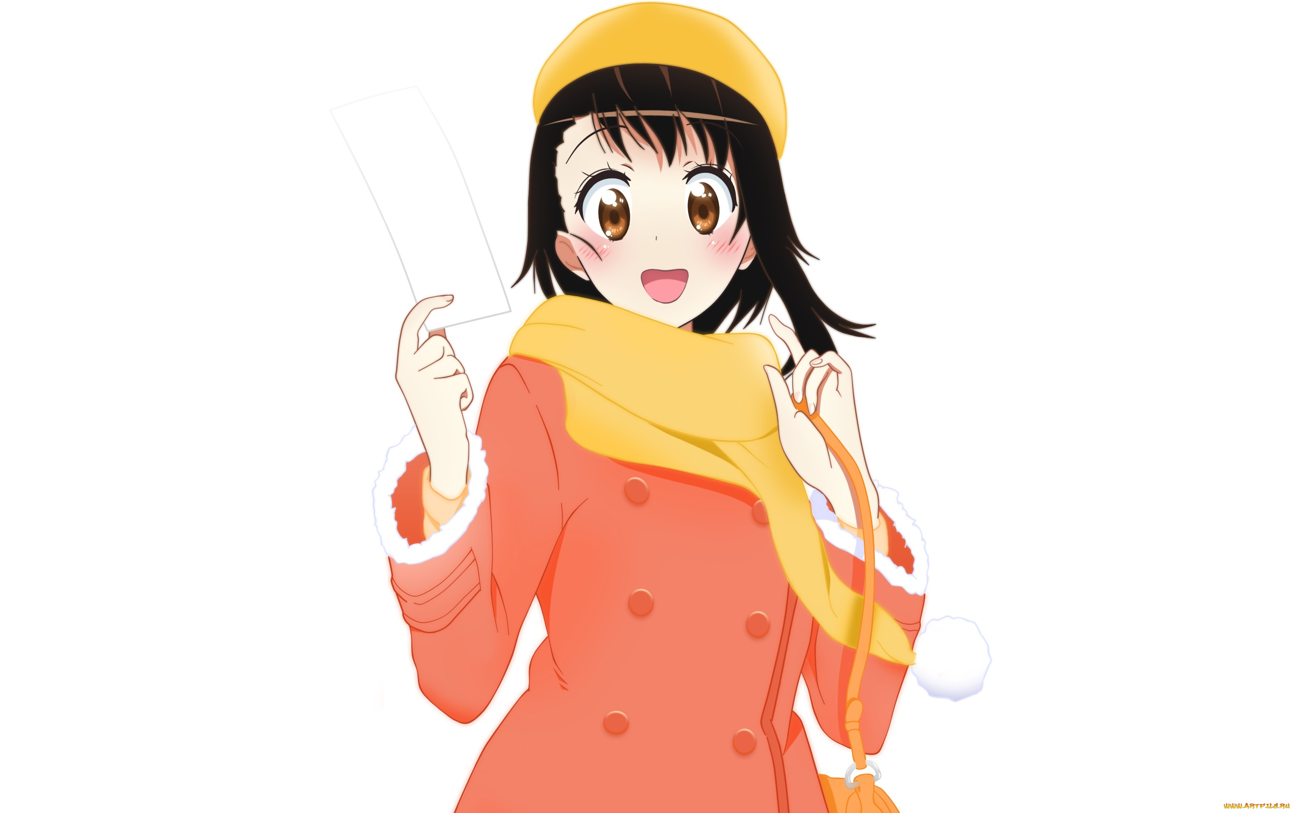 аниме, nisekoi, взгляд, девушка, фон