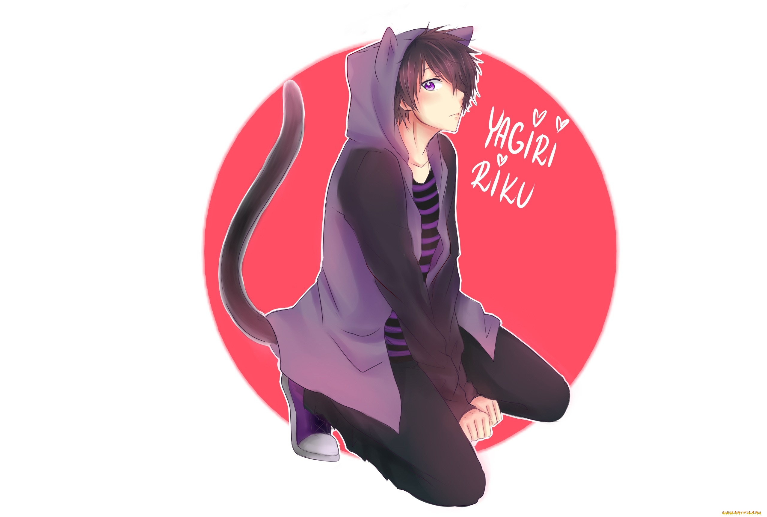 аниме, животные, , существа, парень