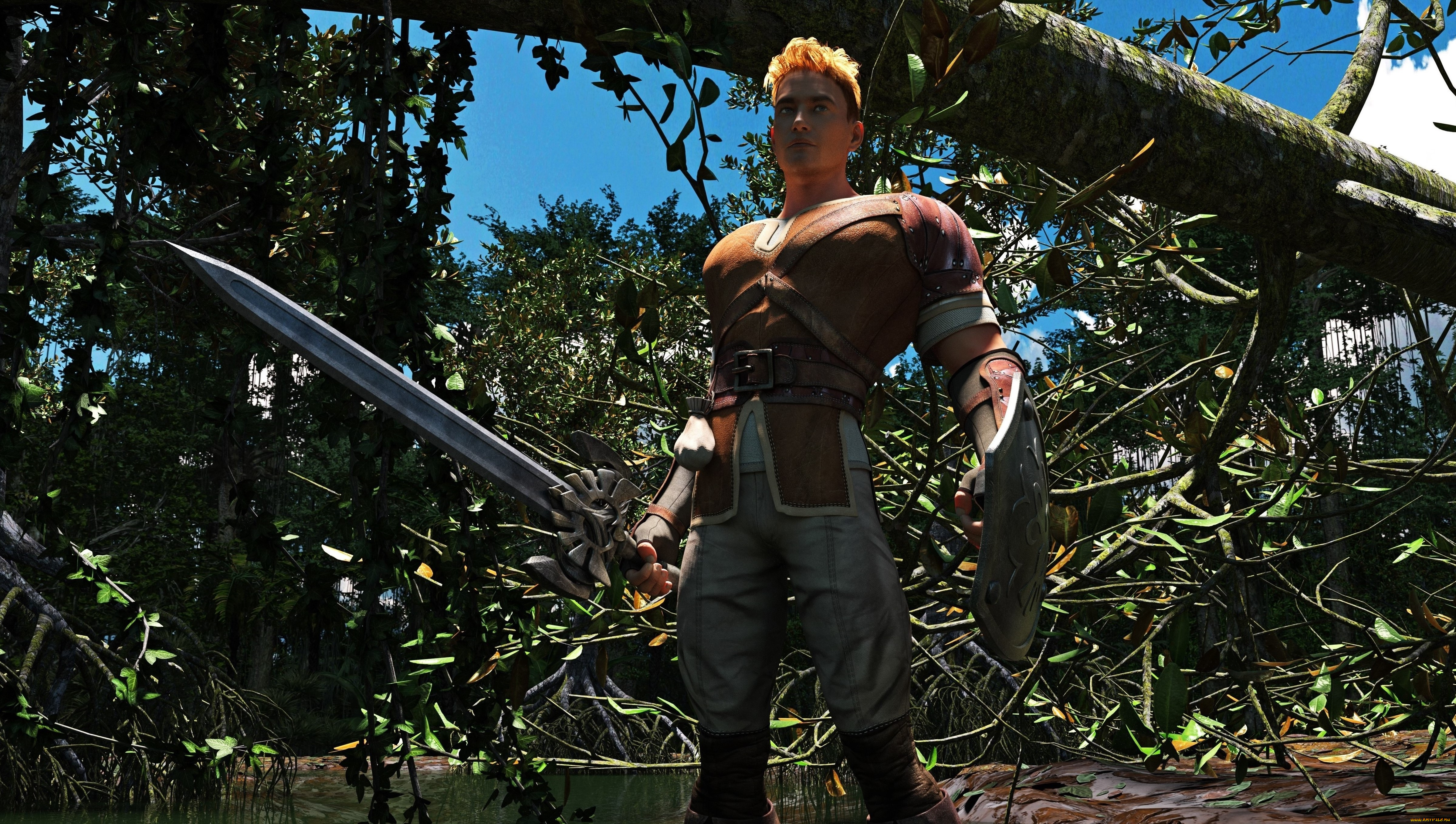 3д, графика, фантазия, , fantasy, фон, взгляд, мужчина