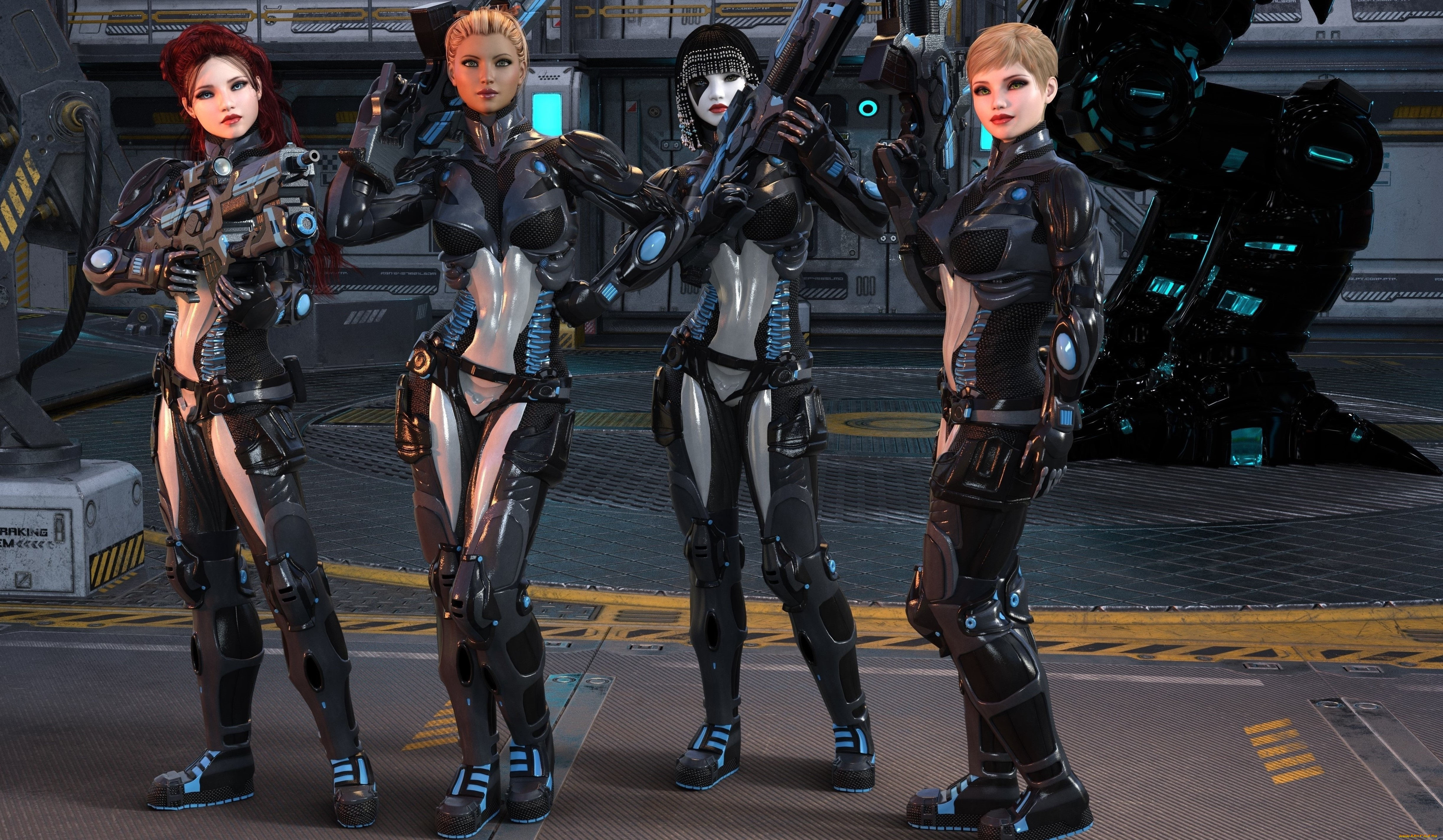 3д, графика, фантазия, , fantasy, девушки, взгляд, фон