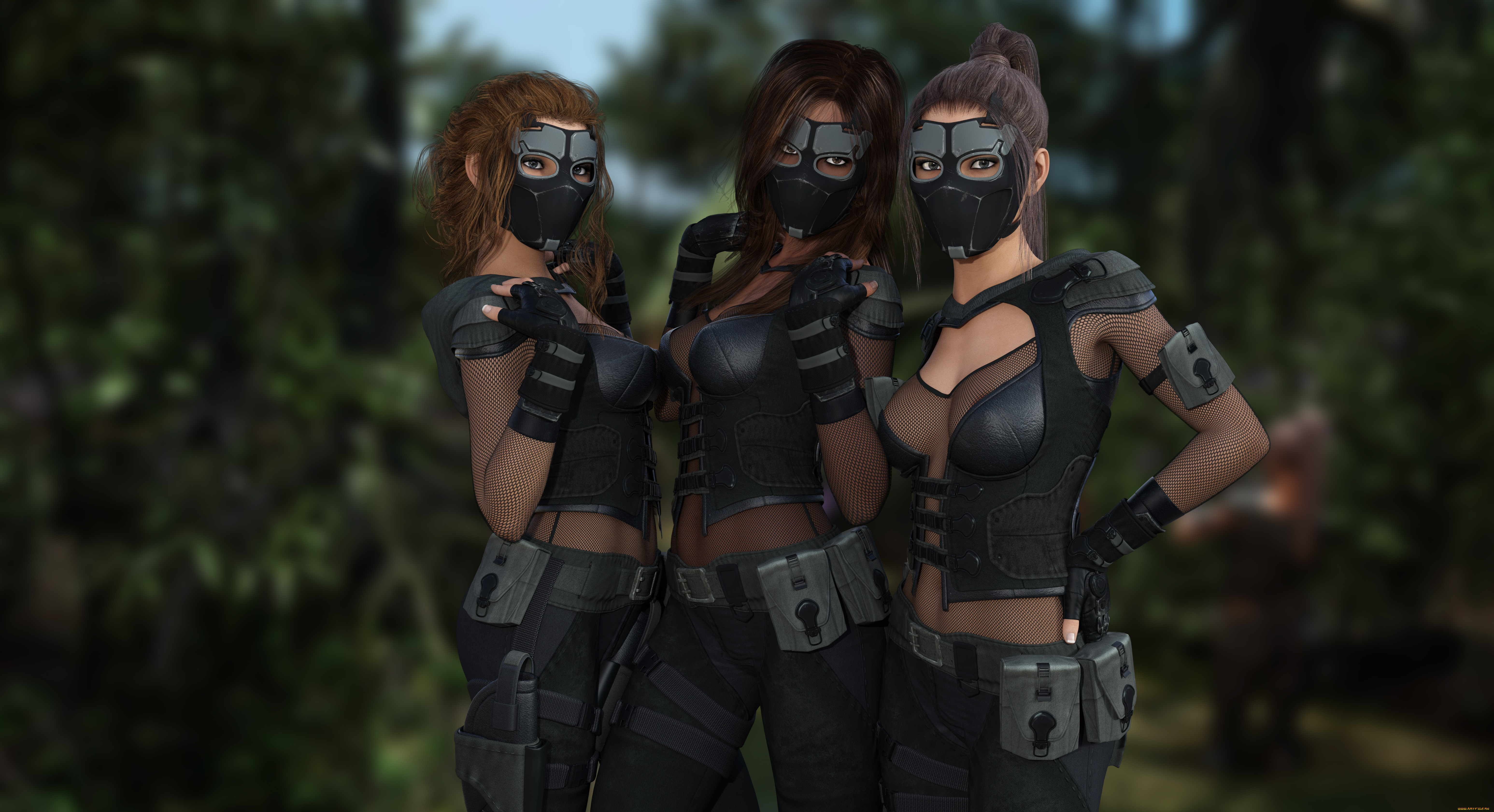 3д, графика, фантазия, , fantasy, взгляд, девушки, фон