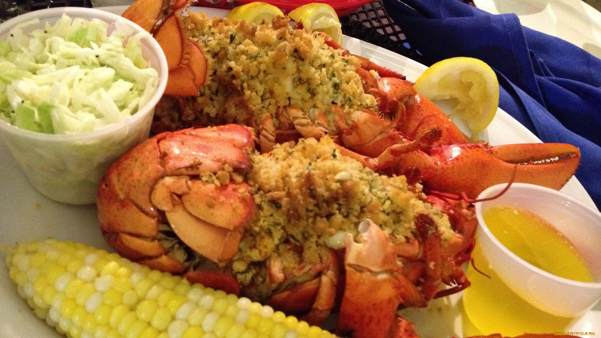 еда, рыбные, блюда, , с, морепродуктами, лобстер