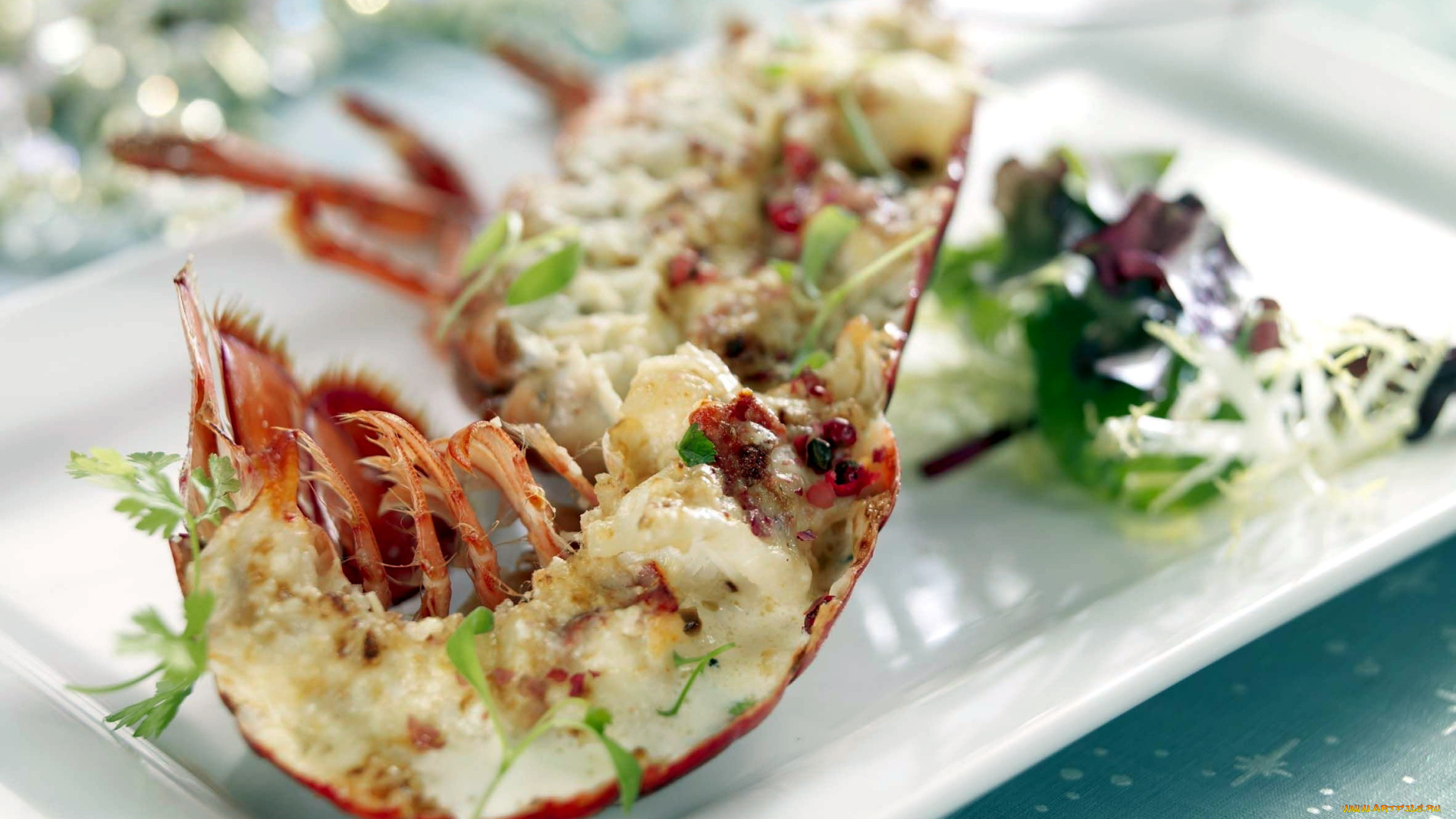 еда, рыбные, блюда, , с, морепродуктами, лобстер