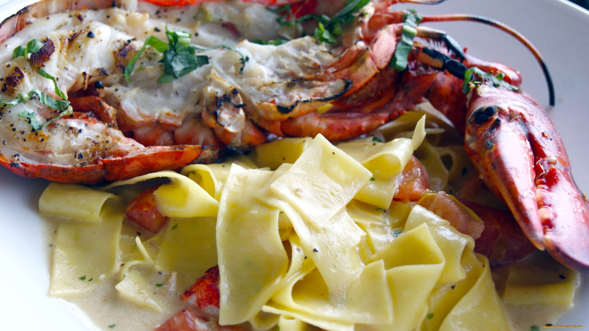 еда, рыбные, блюда, , с, морепродуктами, лобстер