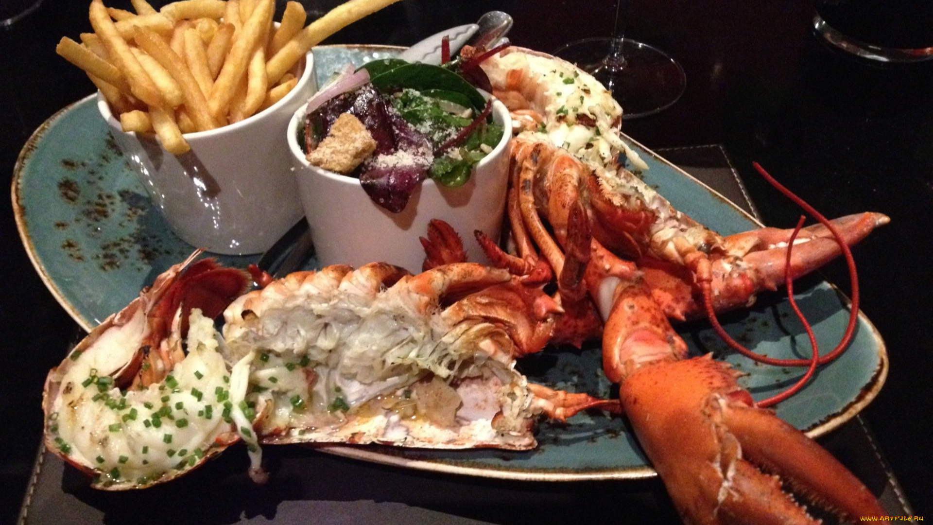 еда, рыбные, блюда, , с, морепродуктами, лобстер