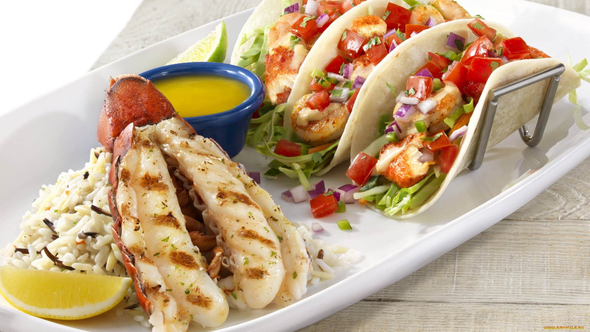 еда, рыбные, блюда, , с, морепродуктами, лобстер