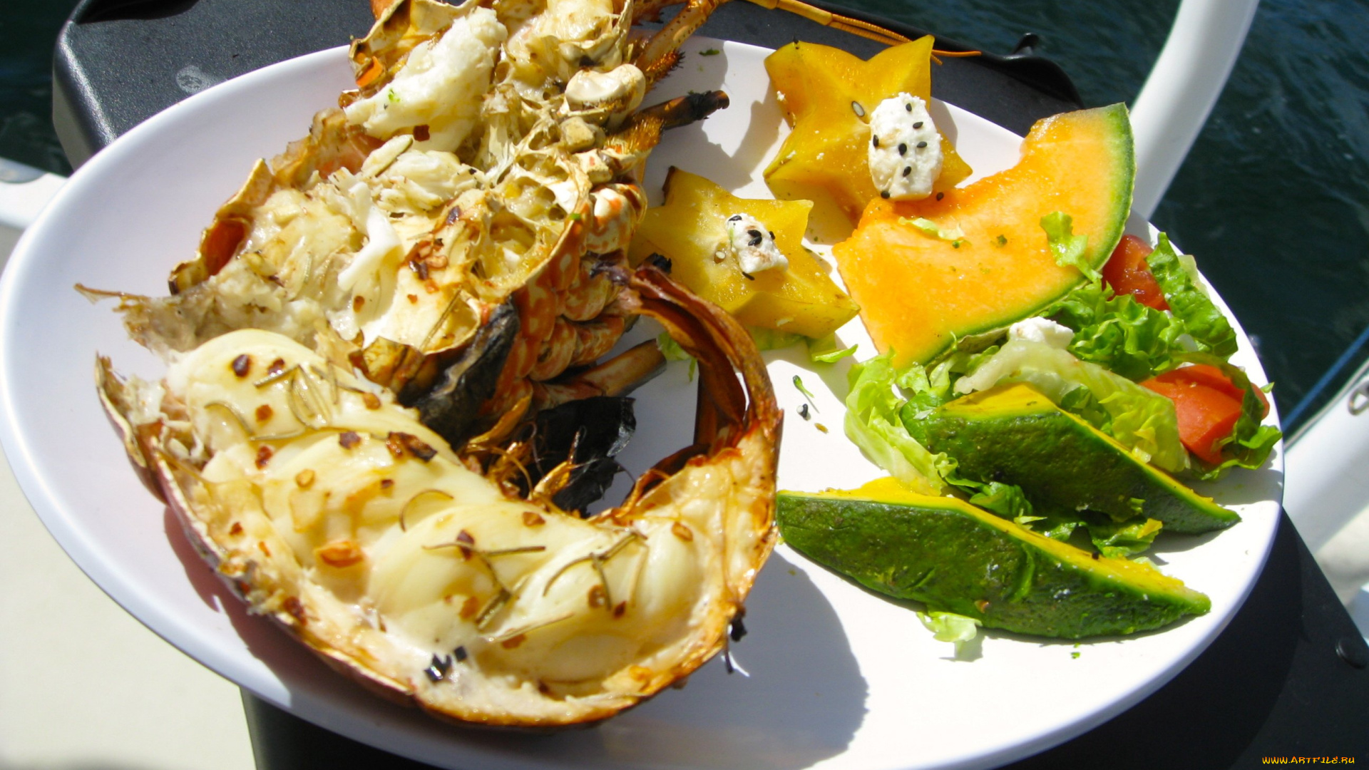 еда, рыбные, блюда, , с, морепродуктами, лобстер