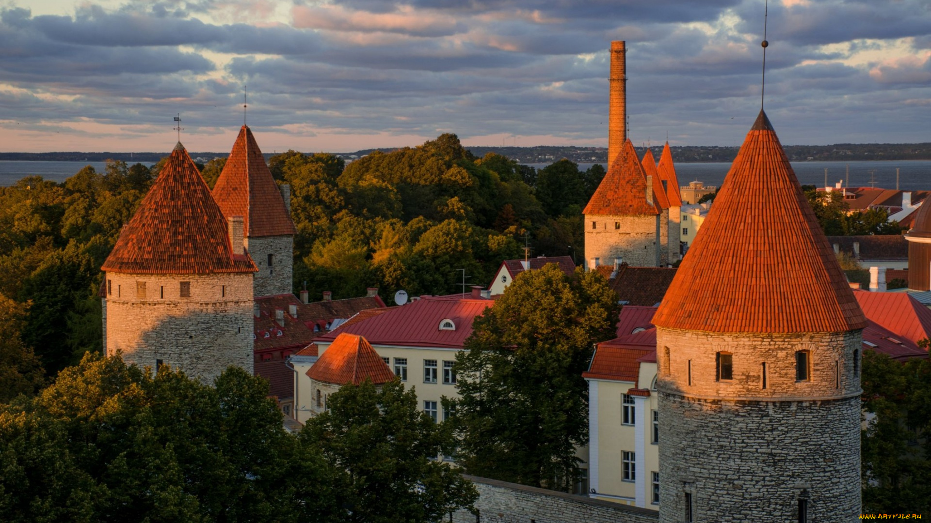 города, таллин, , эстония, башни