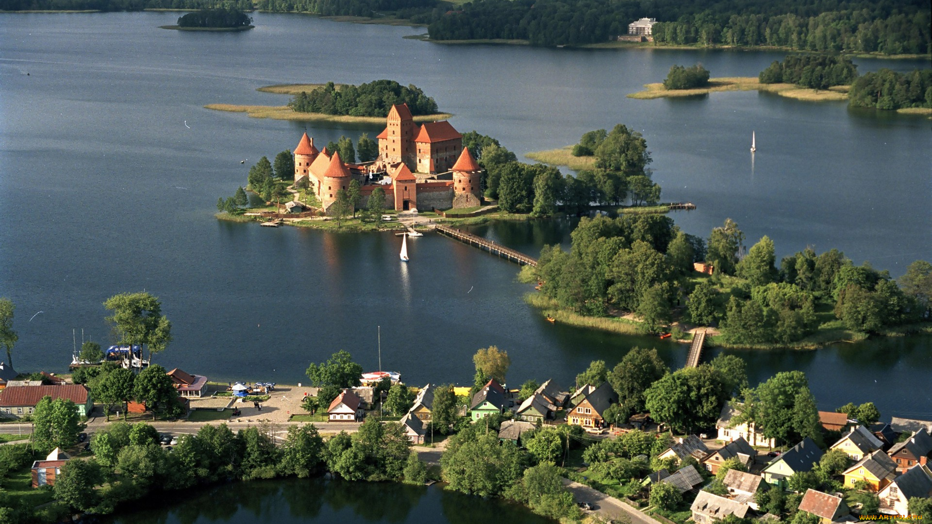 города, тракайский, замок, , литва, trakai, castle