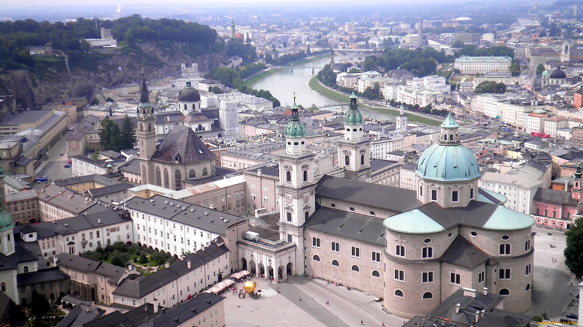 города, зальцбург, , австрия, панорама