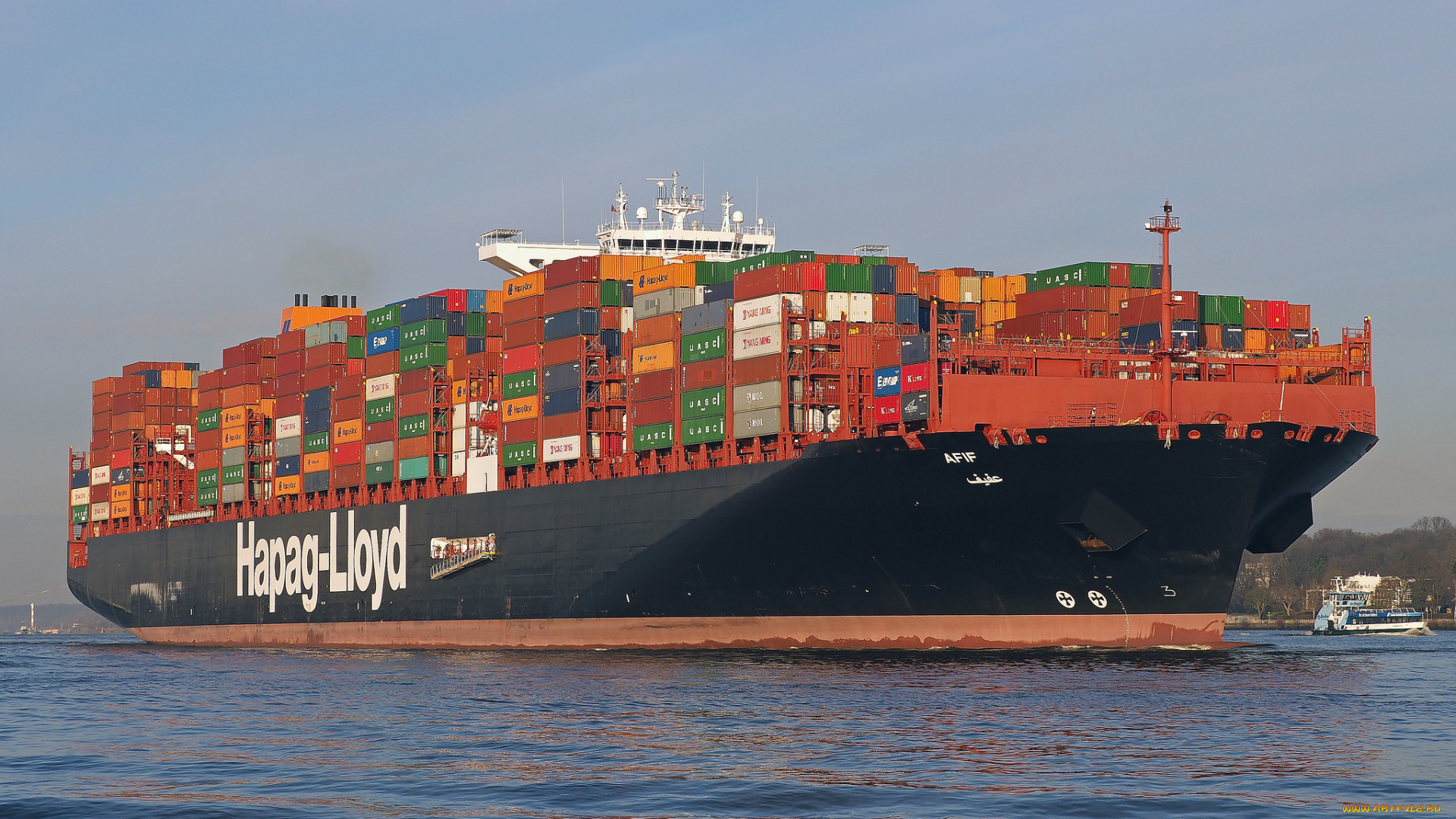 корабли, грузовые, суда, контейнеровоз