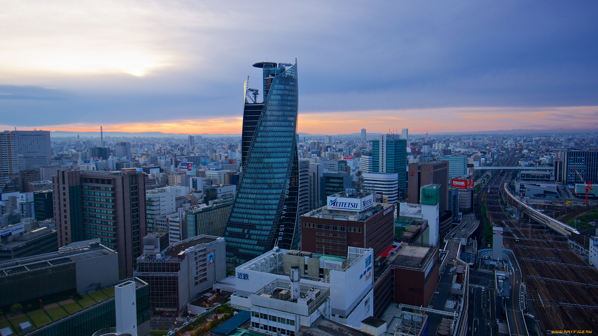 нагоя, Япония, города, -, панорамы, префектура, аити, мегаполис, япония, острова, хонсю, восход, солнца, утро