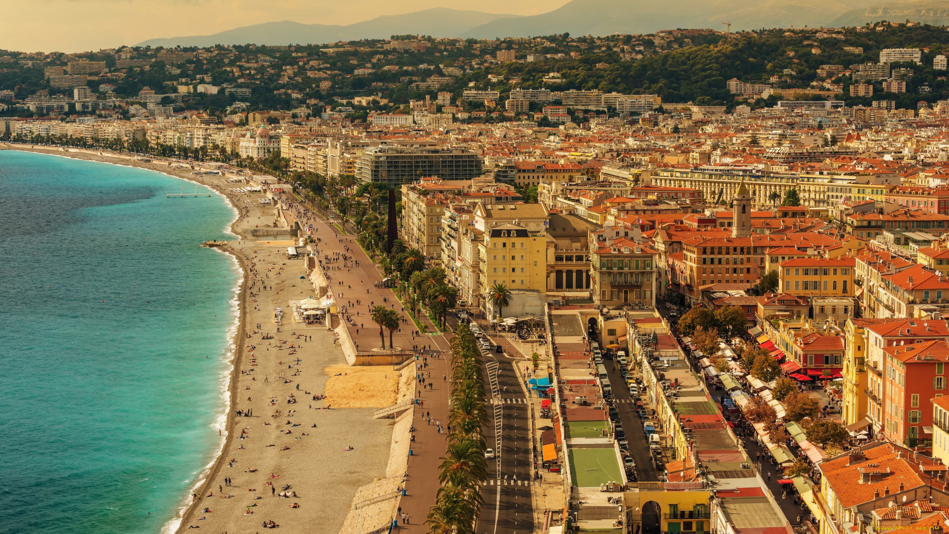 ницца, франция, города, ницца, , пляж, курорт, средиземное, море, побережье