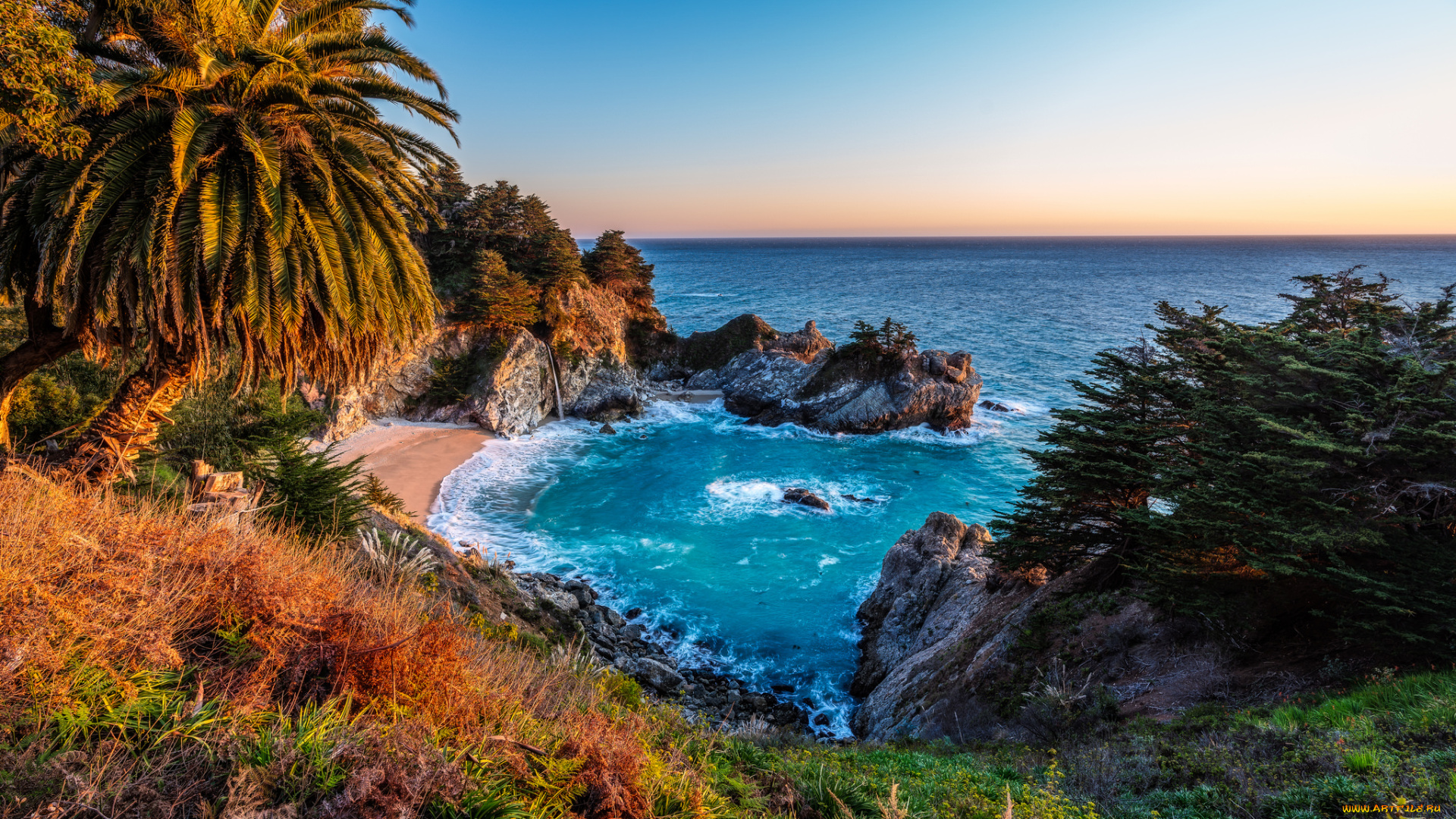 природа, побережье, простор