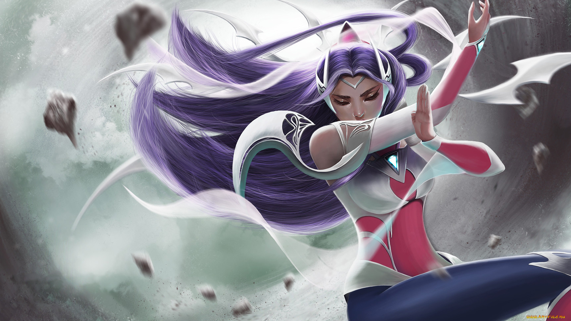 видео, игры, league, of, legends, фон, взгляд, девушка