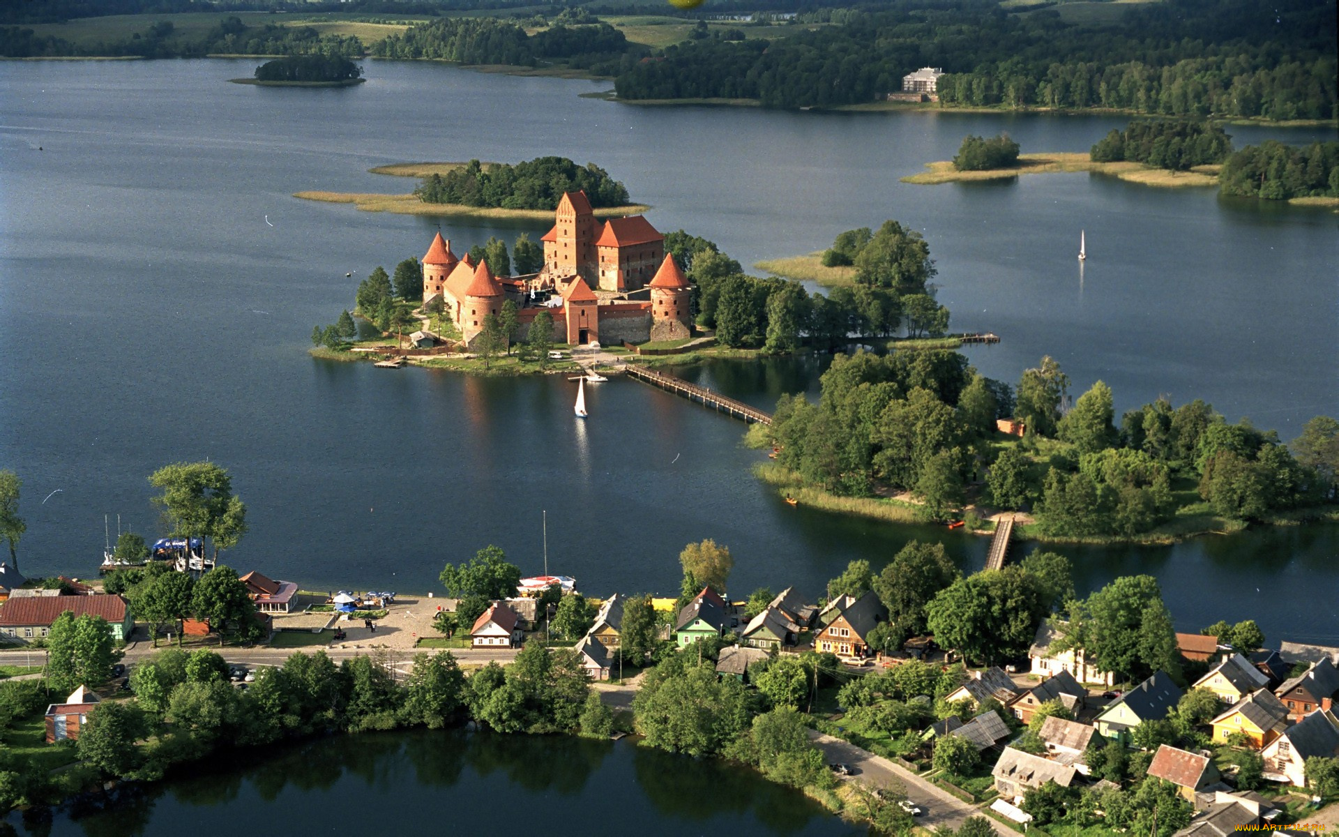 города, тракайский, замок, , литва, trakai, castle
