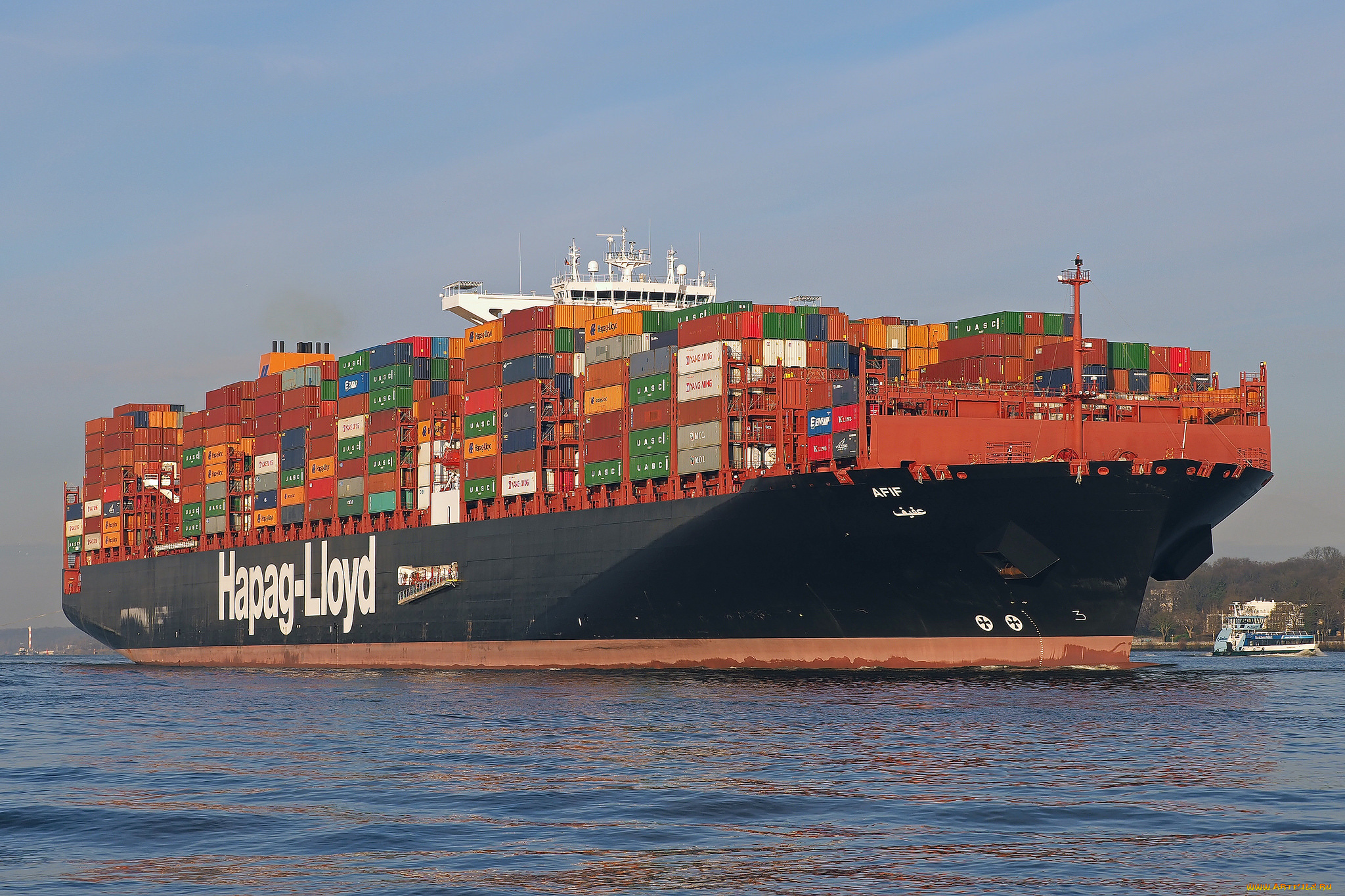 корабли, грузовые, суда, контейнеровоз