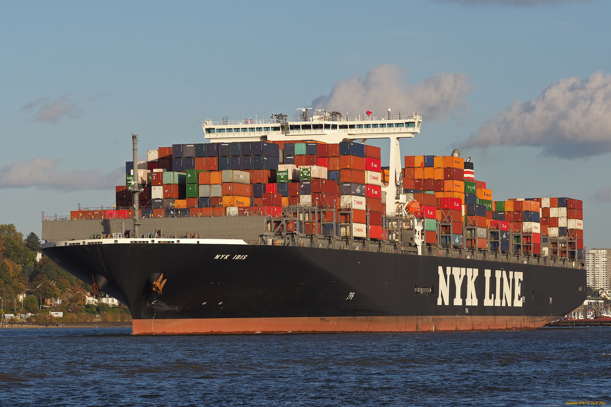 корабли, грузовые, суда, контейнеровоз