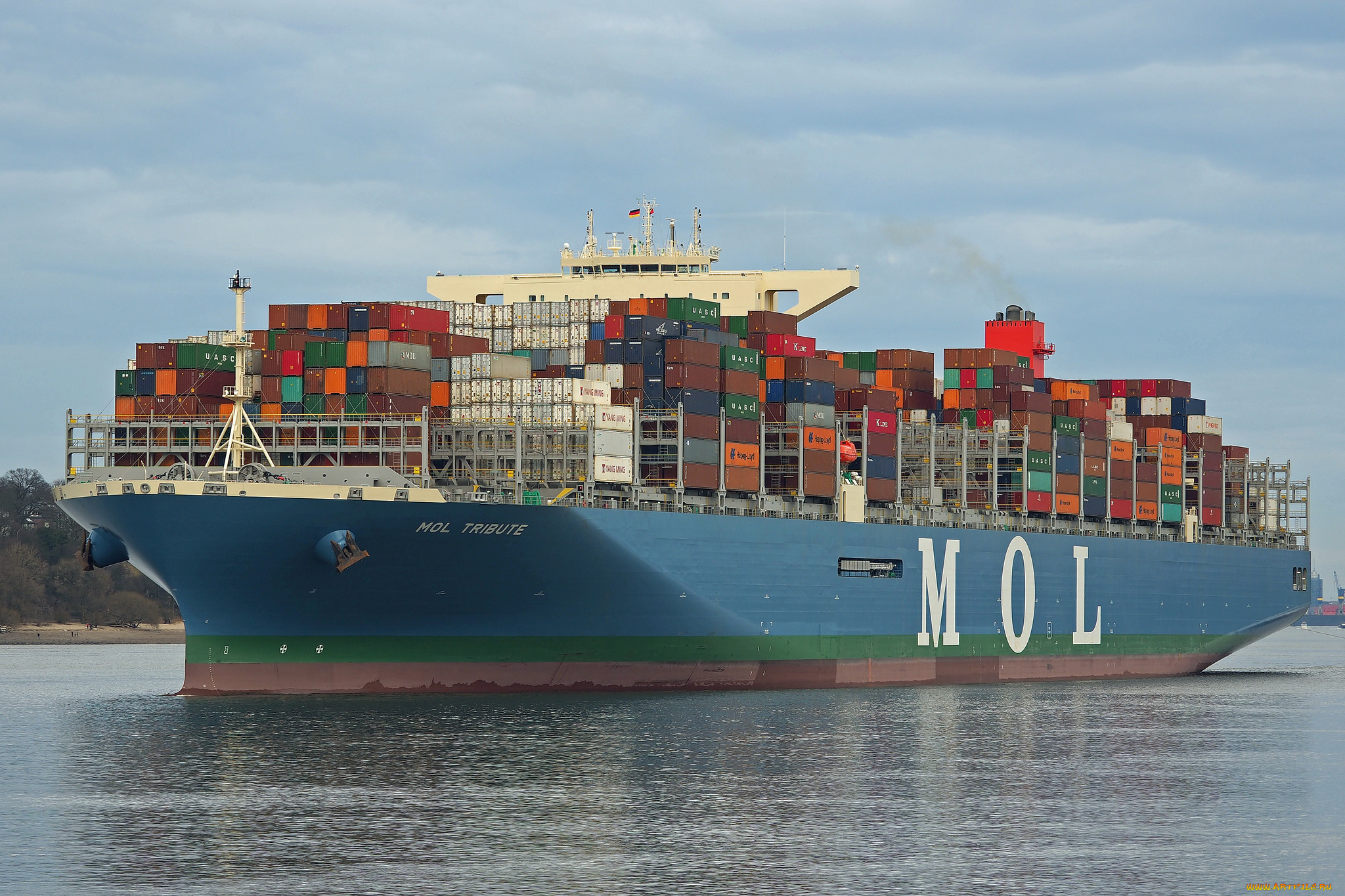 корабли, грузовые, суда, контейнеровоз