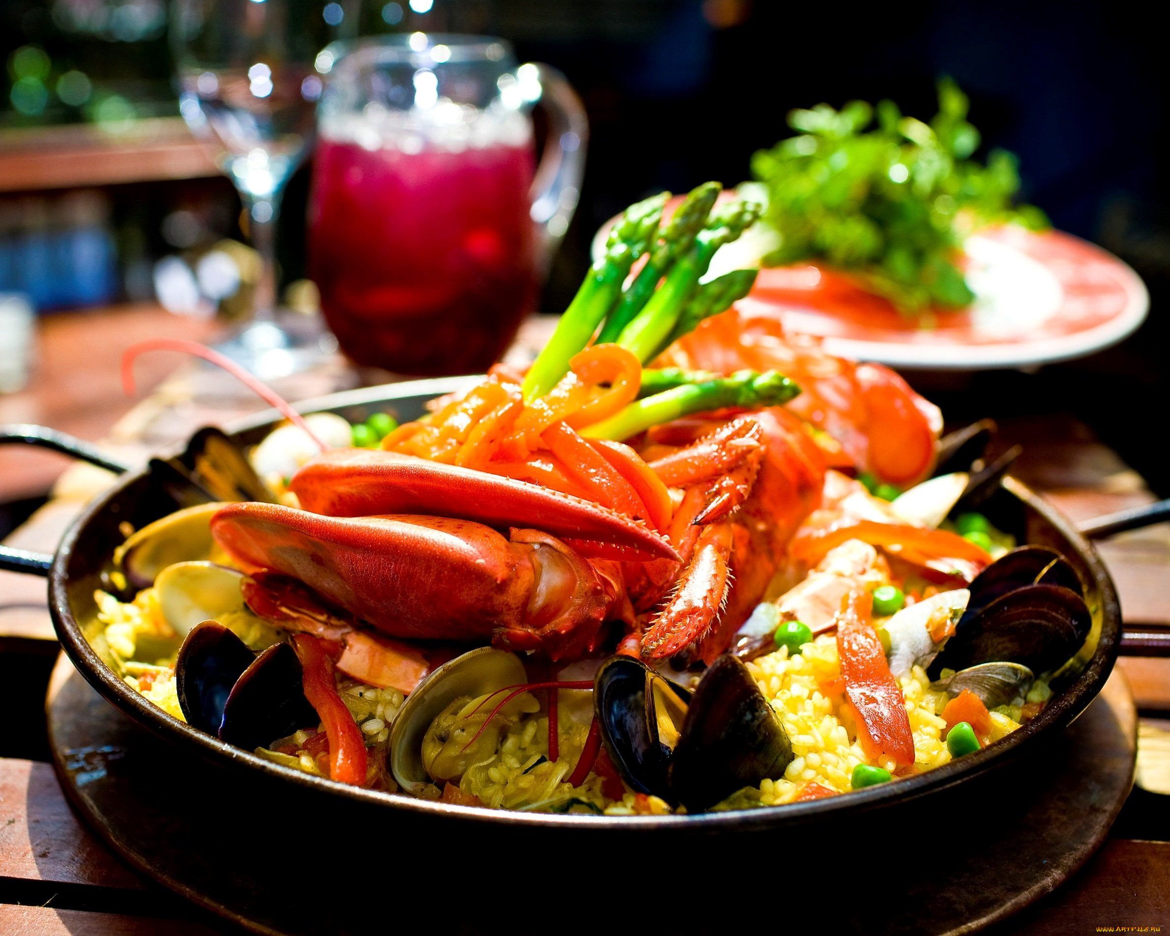 еда, рыбные, блюда, , с, морепродуктами, лобстер