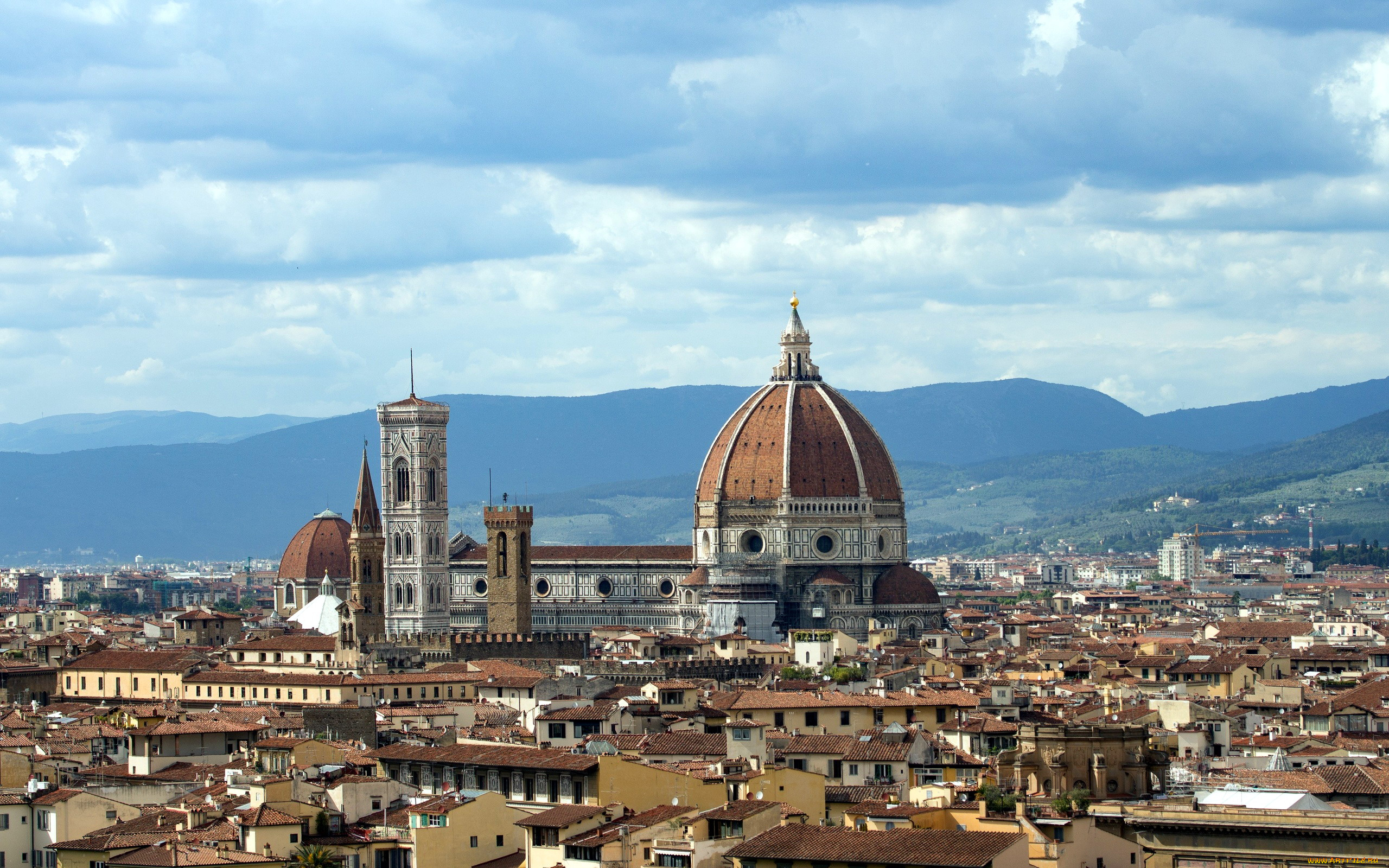 города, флоренция, , италия, панорама