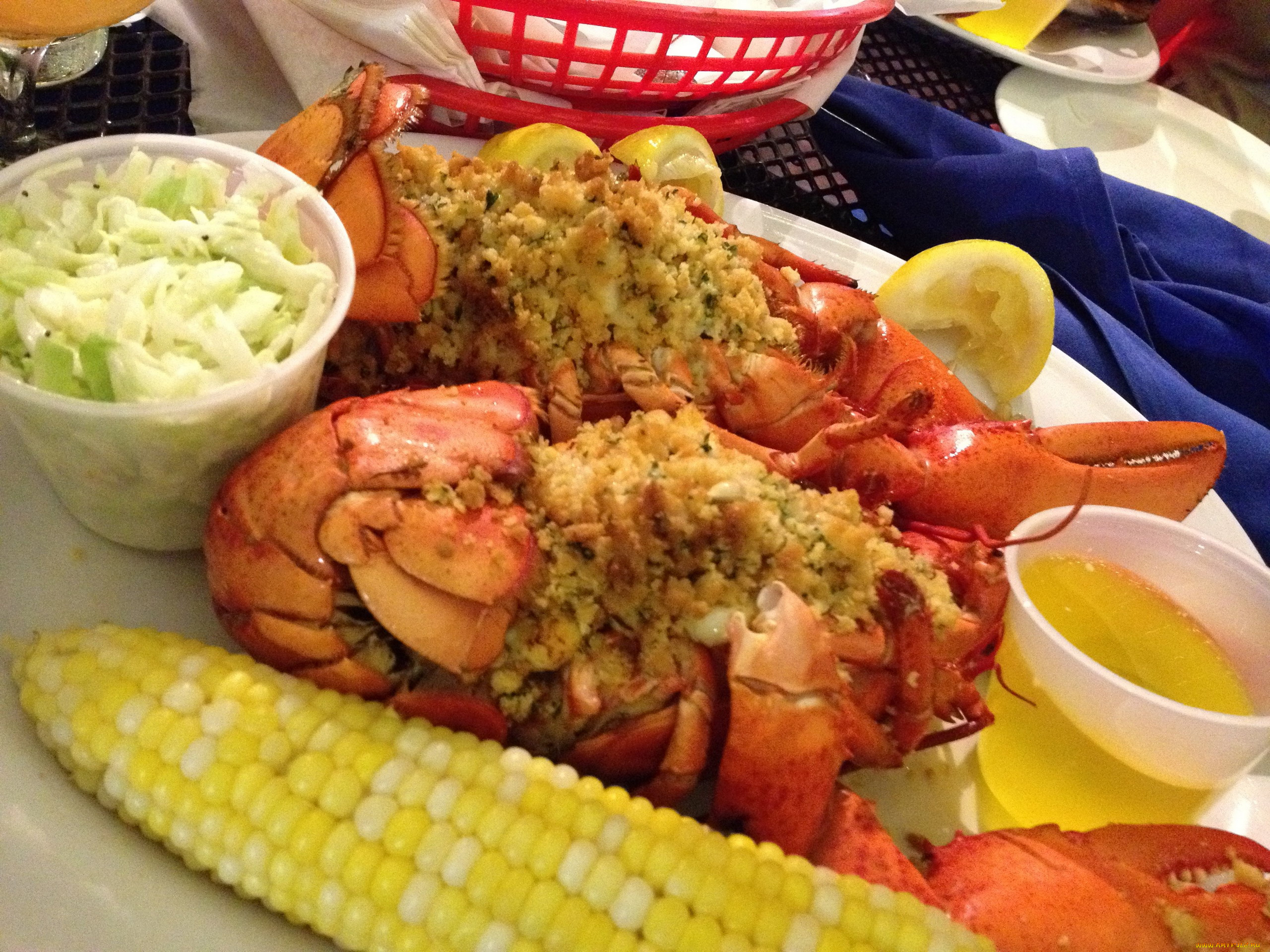 еда, рыбные, блюда, , с, морепродуктами, лобстер