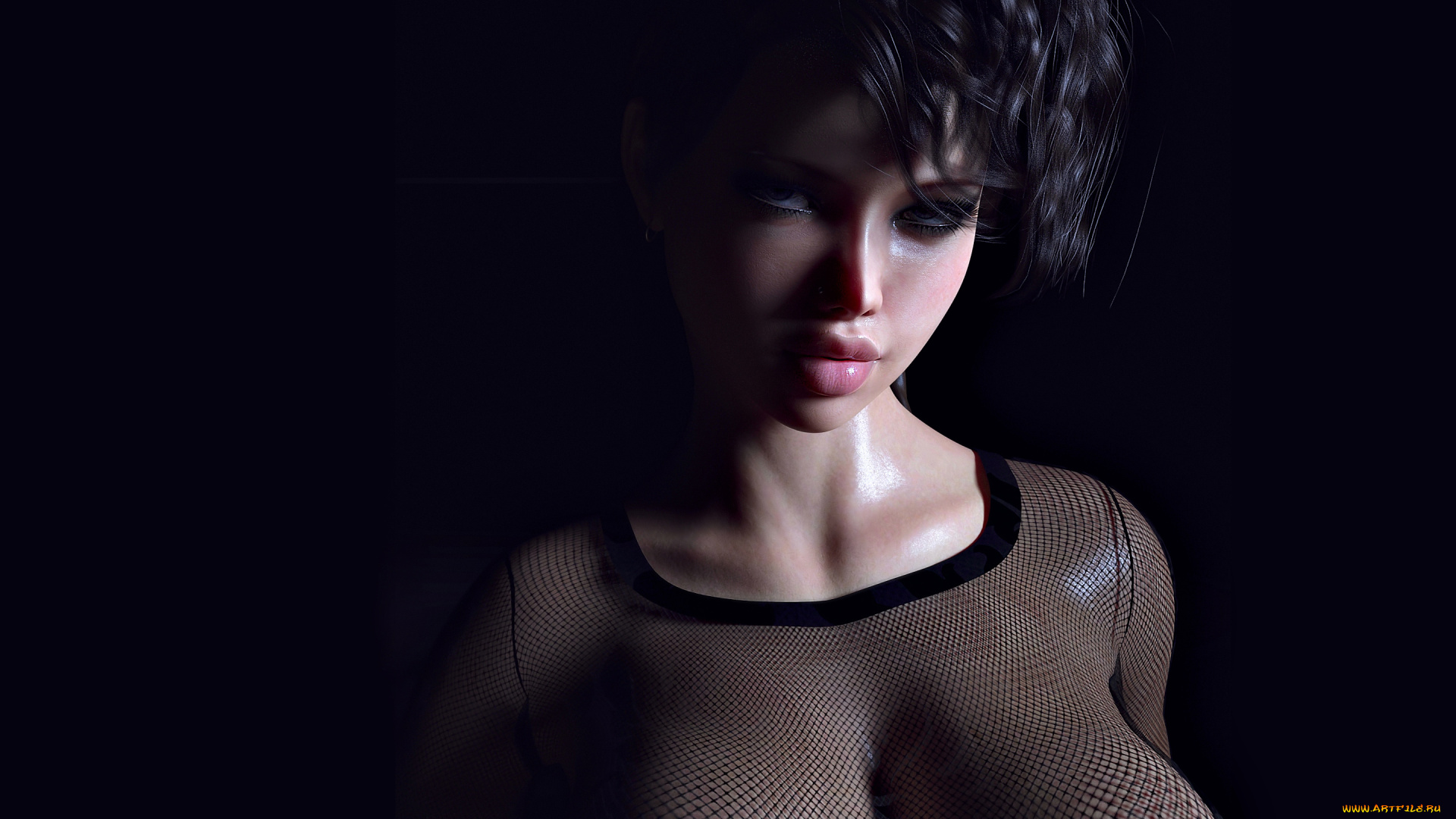 3д, графика, портрет, , portraits, портрет, взгляд, грудь