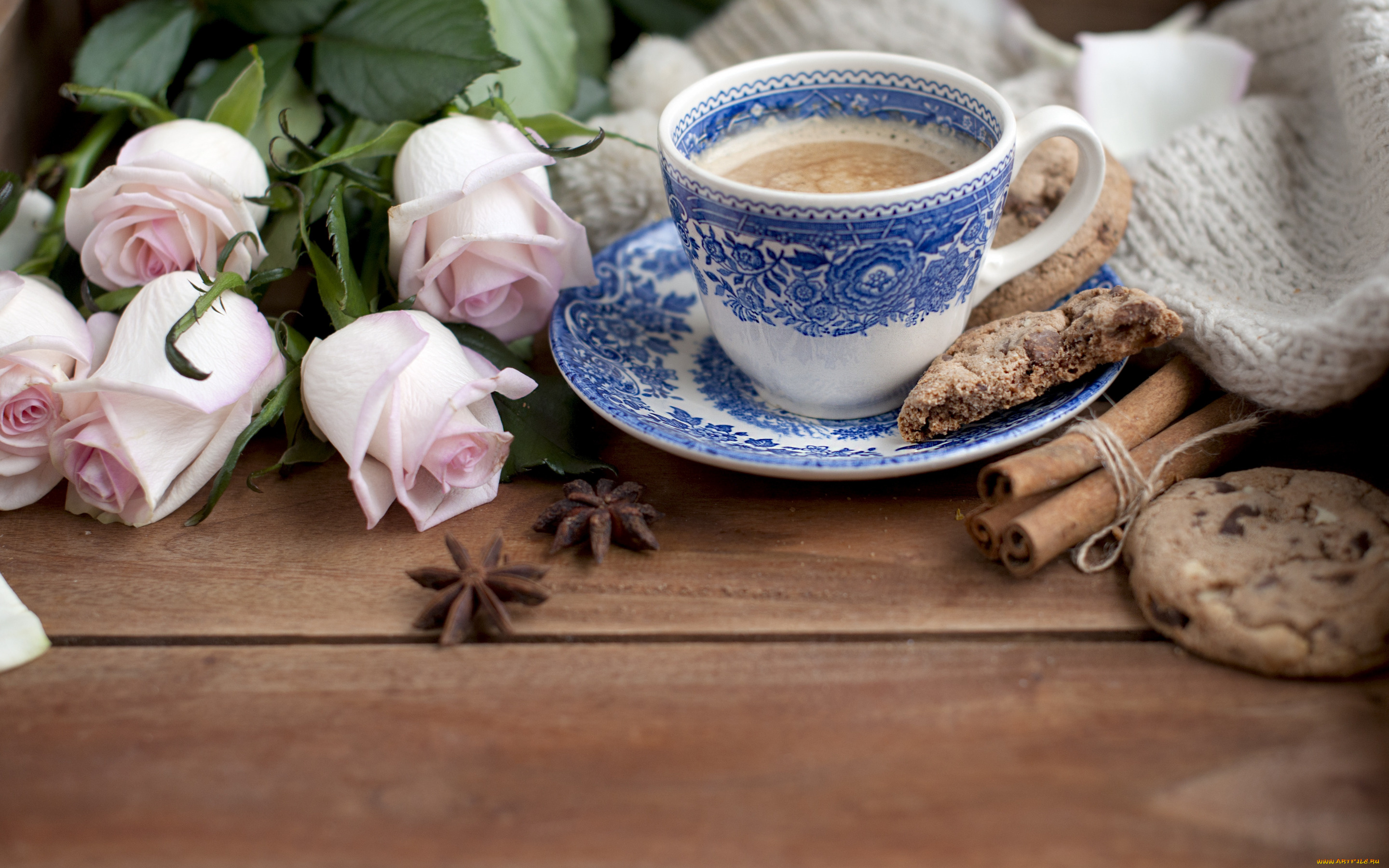 еда, кофе, , кофейные, зёрна, корица, гвоздика, цветы, розы