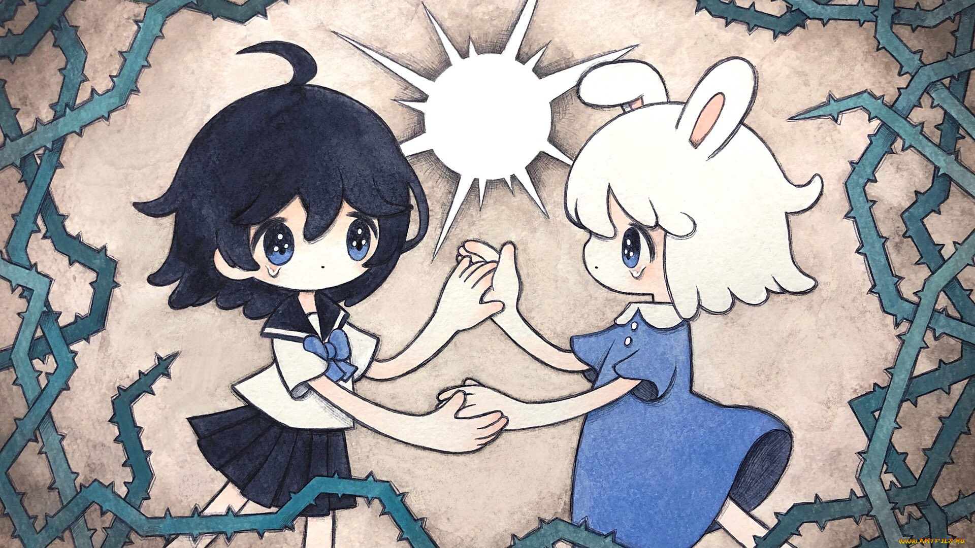 аниме, животные, , существа, девушка