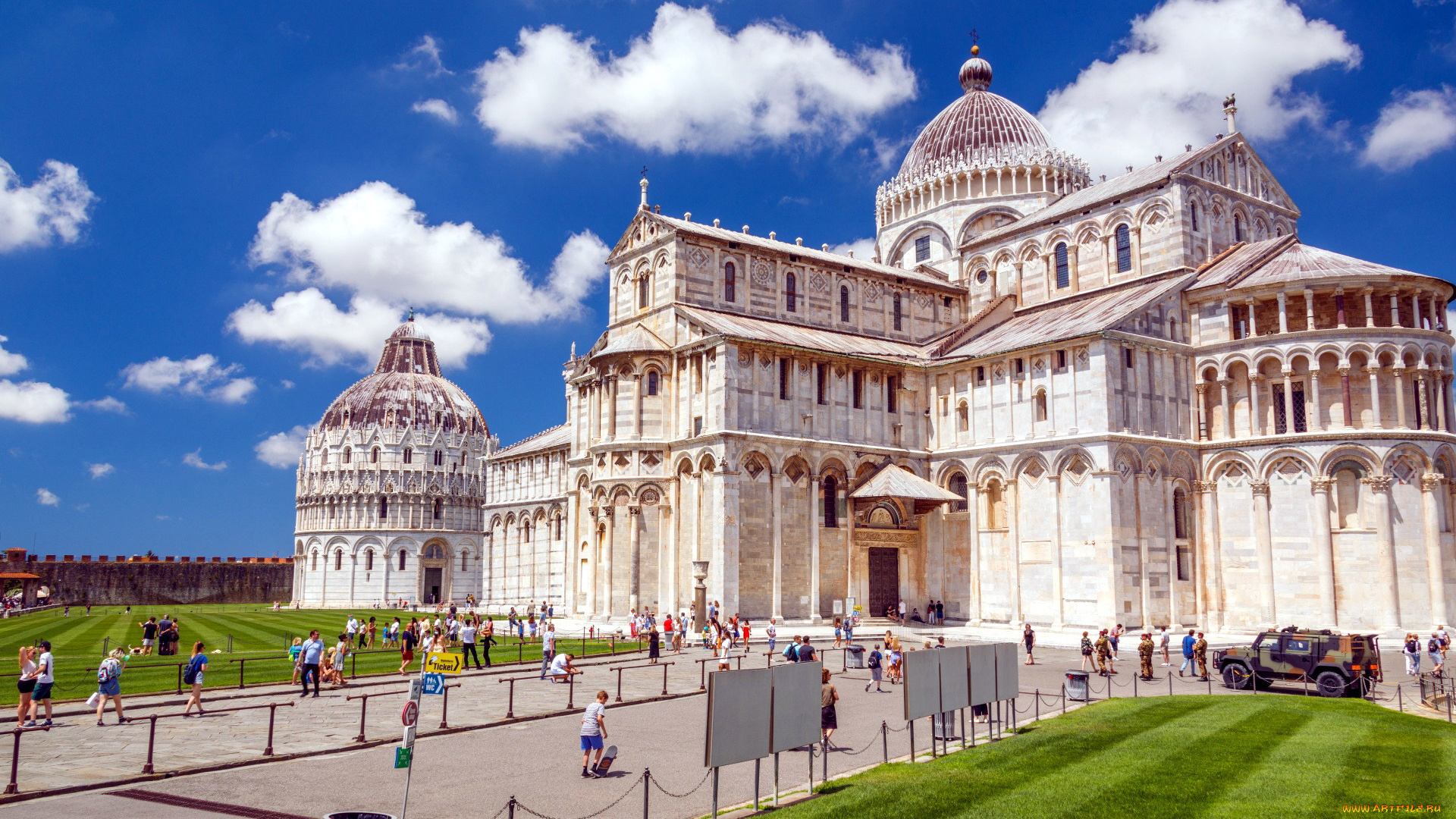 города, пиза, , италия, собор