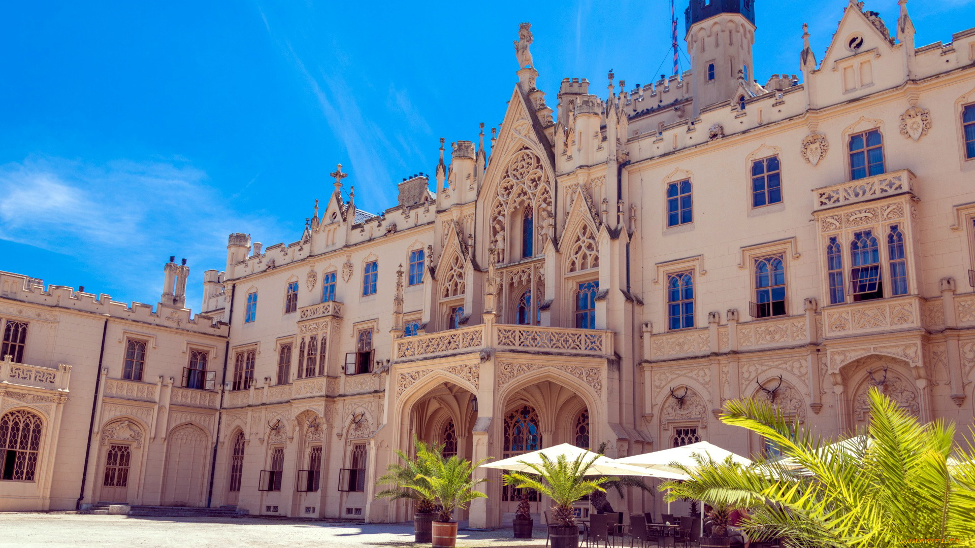 lednice, castle, города, замки, чехии, lednice, castle