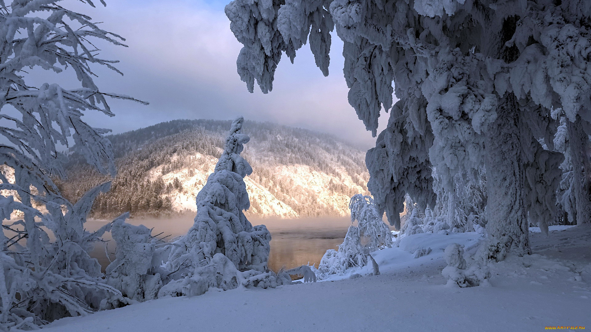 природа, зима, снег, сугробы