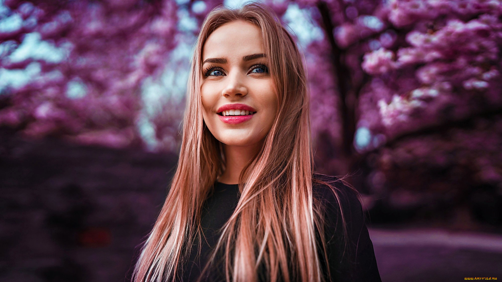 девушки, -, рыжеволосые, и, разноцветные, улыбка