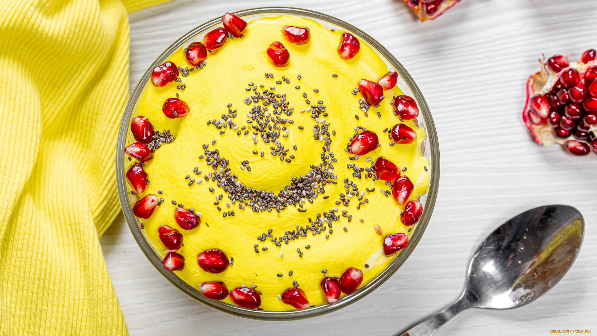 еда, мороженое, , десерты, гранат, десерт, зерна