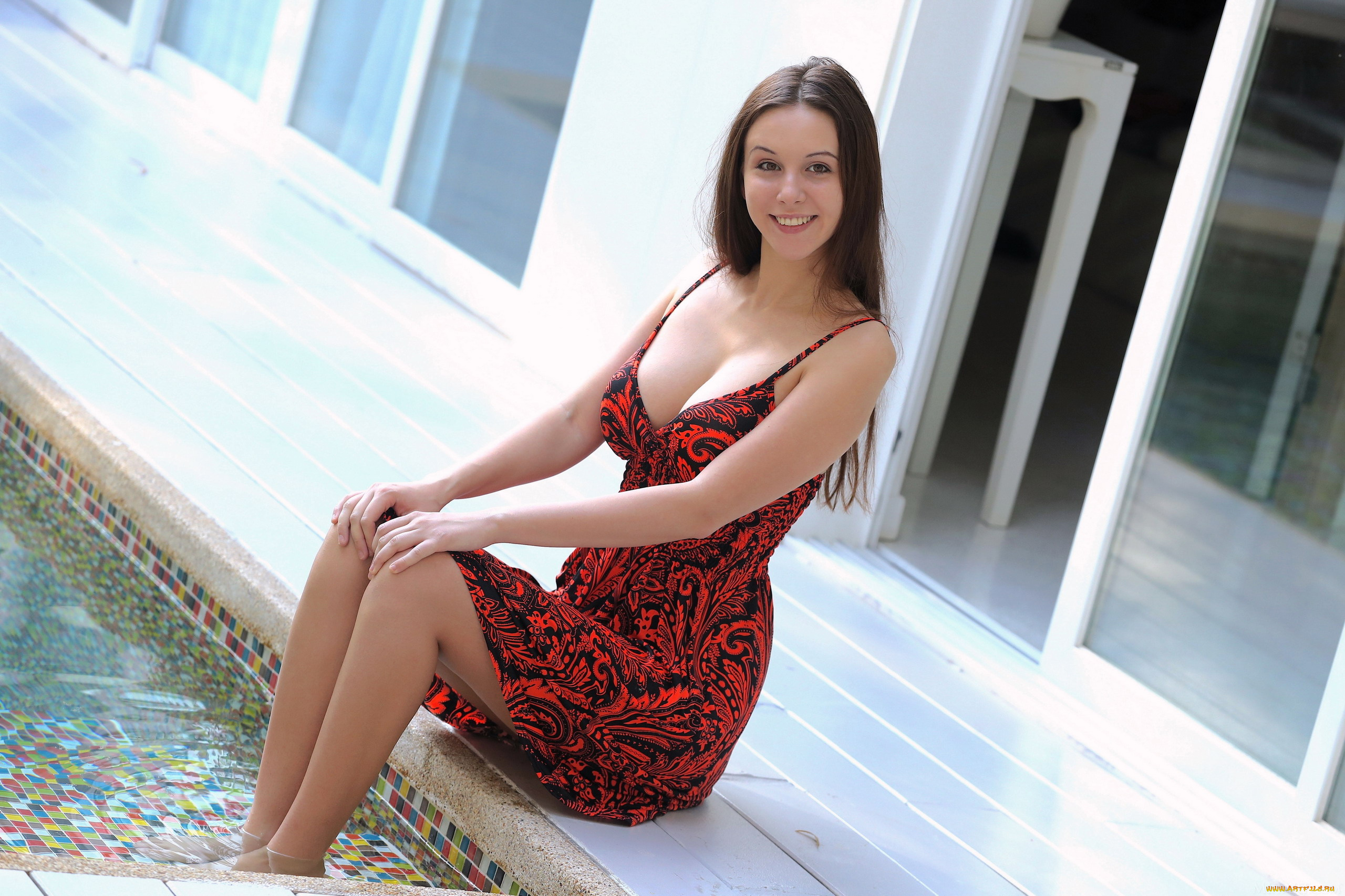 девушки, alisa, amore, , alisa, i, , jessica, albanka, бассейн, поза, декольте, улыбка