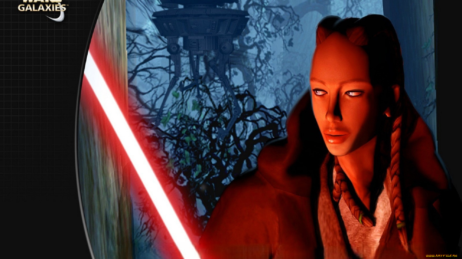 видео, игры, star, wars, , galaxies, девушка, меч, техника