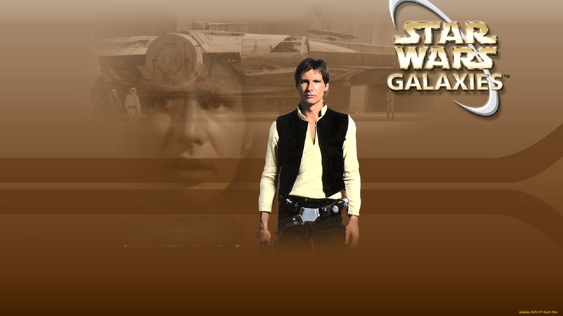 видео, игры, star, wars, , galaxies, хан, соло, космический, корабль