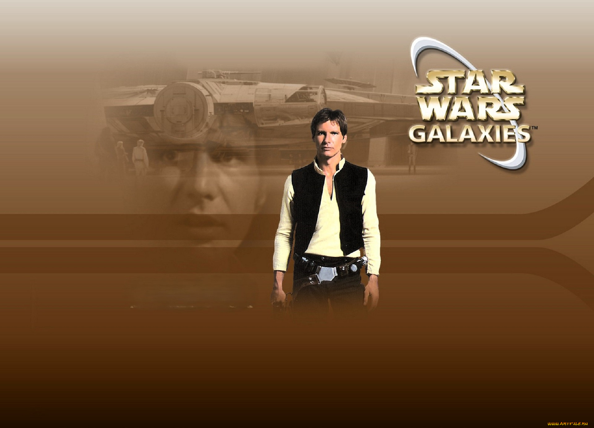 видео, игры, star, wars, , galaxies, хан, соло, космический, корабль