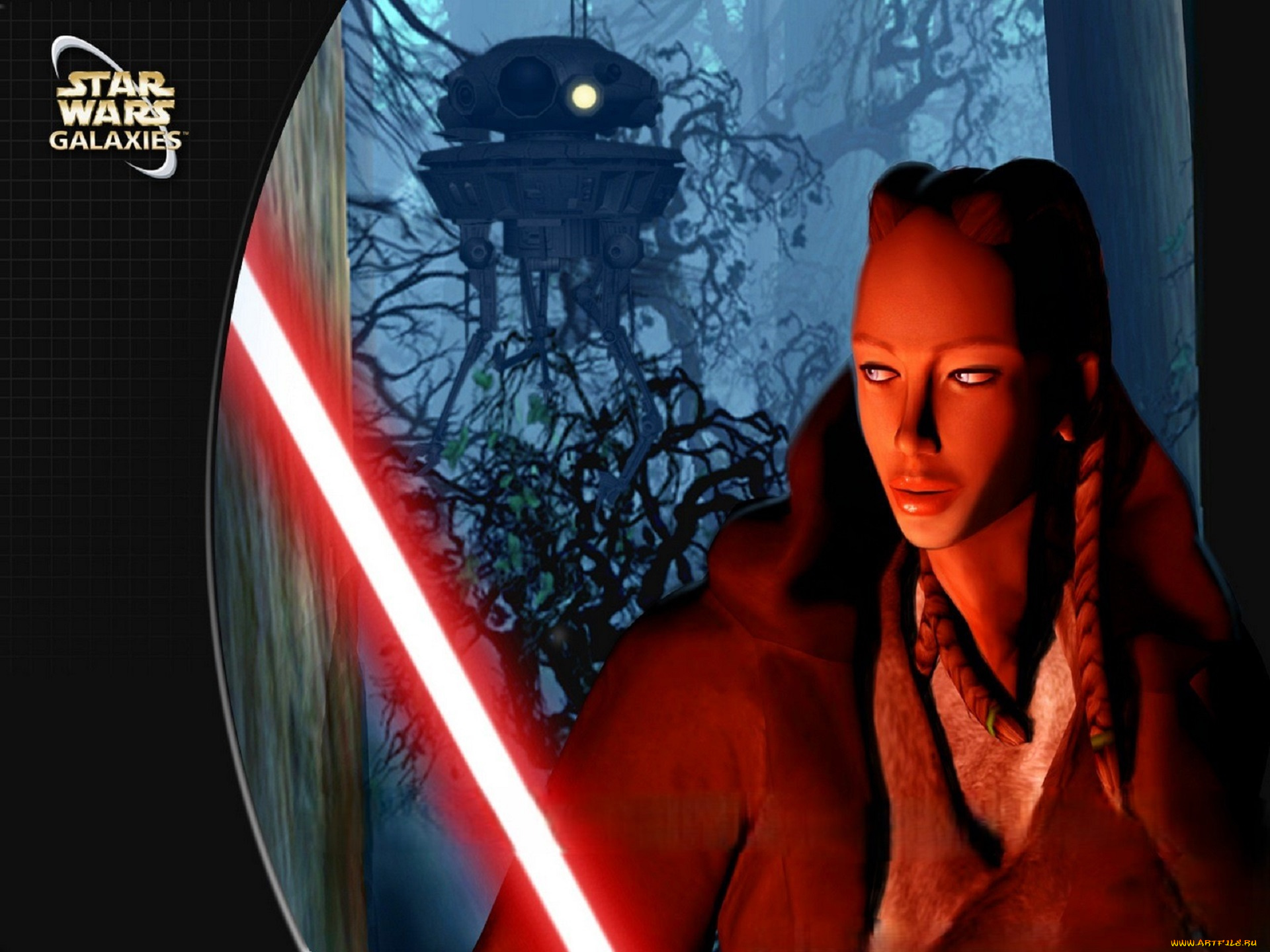 видео, игры, star, wars, , galaxies, девушка, меч, техника